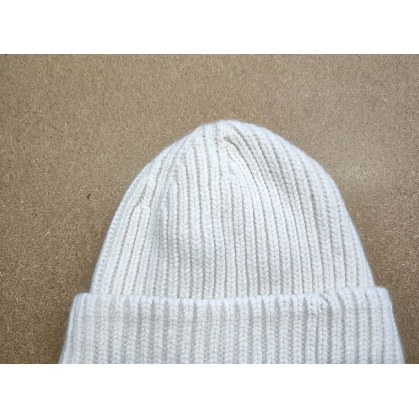 Vintage UNIO Hamburg Beanie Hat One Size Cuffed Ribbed Plain White Warm Knit Thermal Beanie Mens Womens Adults White Knit Thermal Size ONE SIZE - 4 Thumbnail