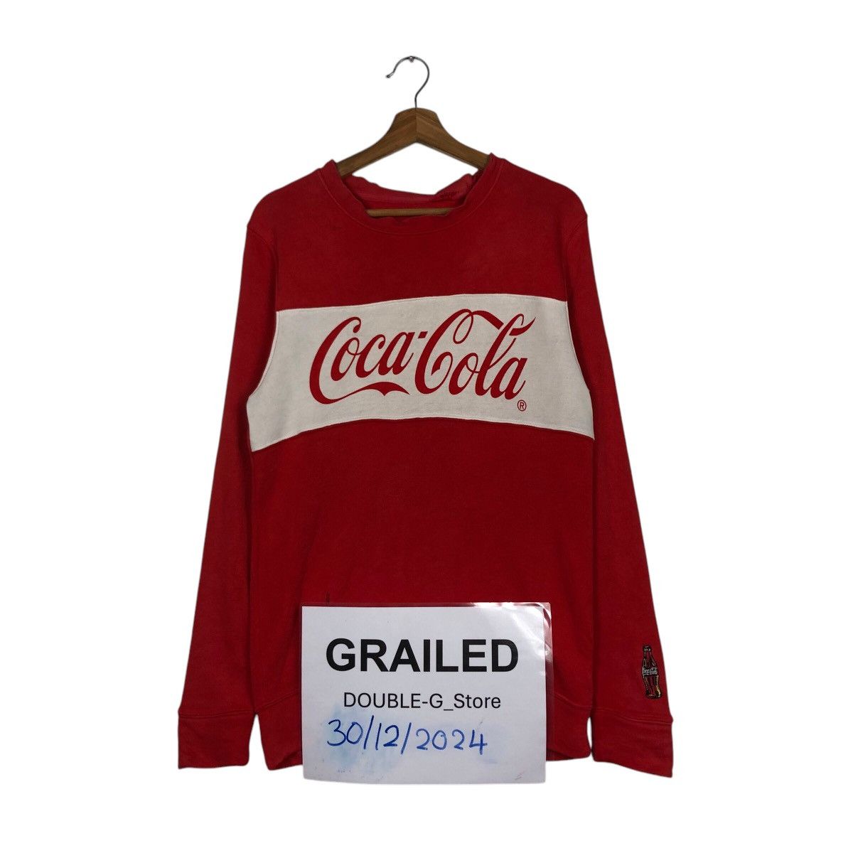 Japanese Brand × Vintage 📌Vintage Sweatshirt Coca Cola Big Logo Spell Out Size US M / EU 48-50 / 2 - 1 Thumbnail