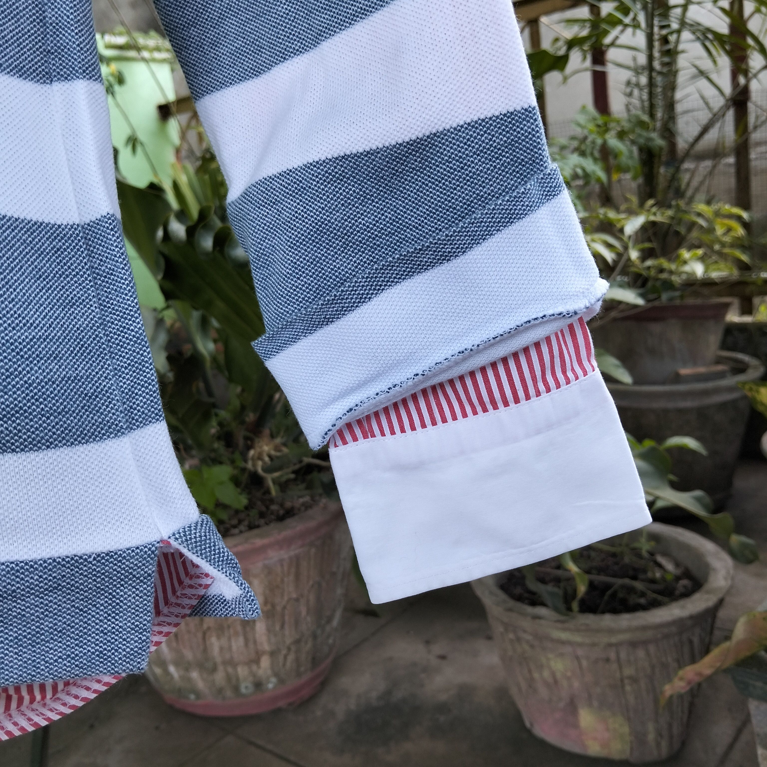 Katharine Hamnett London Katharine Hamnett London Stripe Double Layer Long Sleeve Tee Size US S / EU 44-46 / 1 - 3 Thumbnail