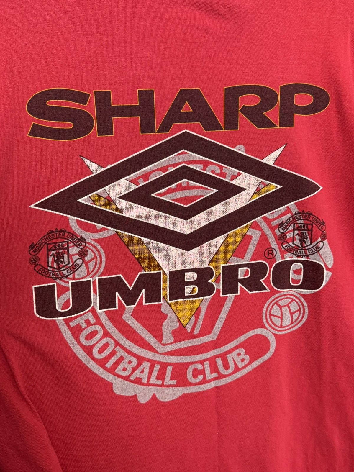 Umbro Vintage Manchester United Sharp Training Football T-Shirt Size US L / EU 52-54 / 3 - 4 Thumbnail