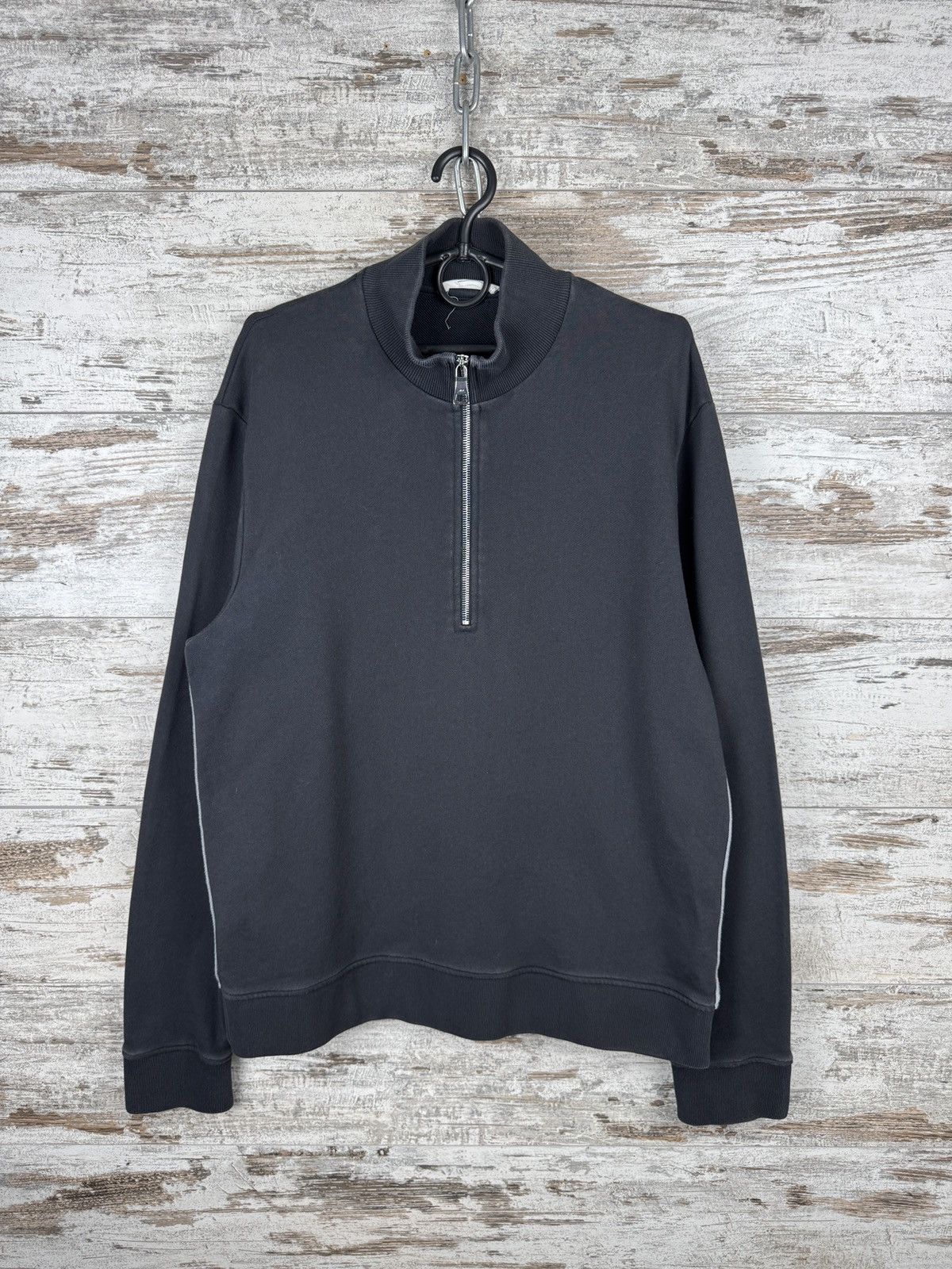 Mr P. Mens Mr P. porter 1/3 zip sweatshirt jacket luxury grey Size US XL / EU 56 / 4 - 1 Thumbnail
