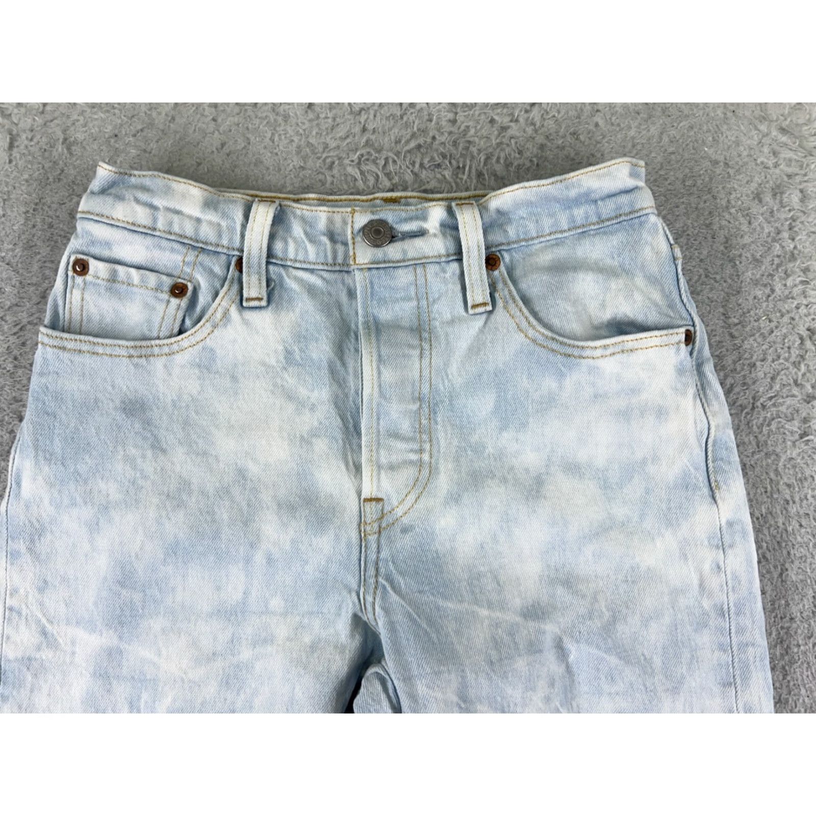 Levi's Levis Jeans Adult 25 Blue Denim 501 Skinny Button Big E Premium Acid Wash Size 42" / US 20 - 4 Thumbnail