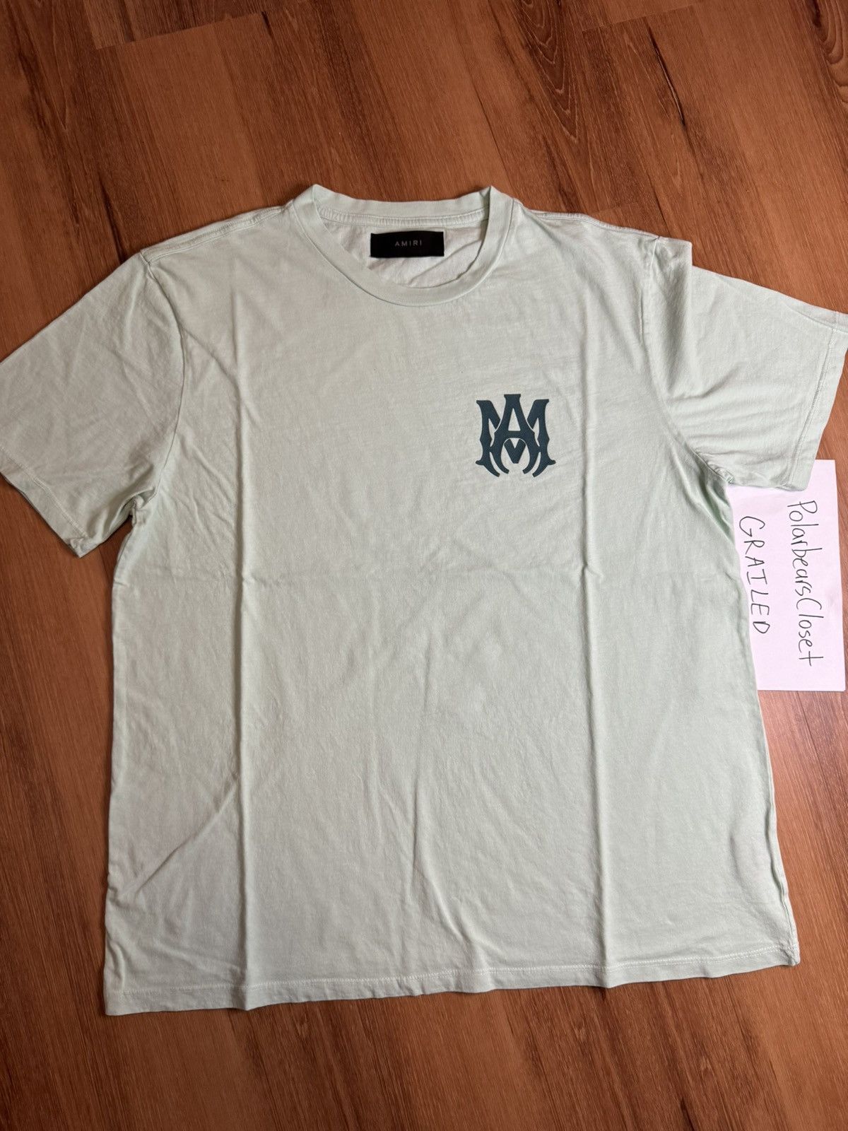 Amiri Amiri MA Logo Tee Seacrest Green Size US M / EU 48-50 / 2 - 1 Thumbnail