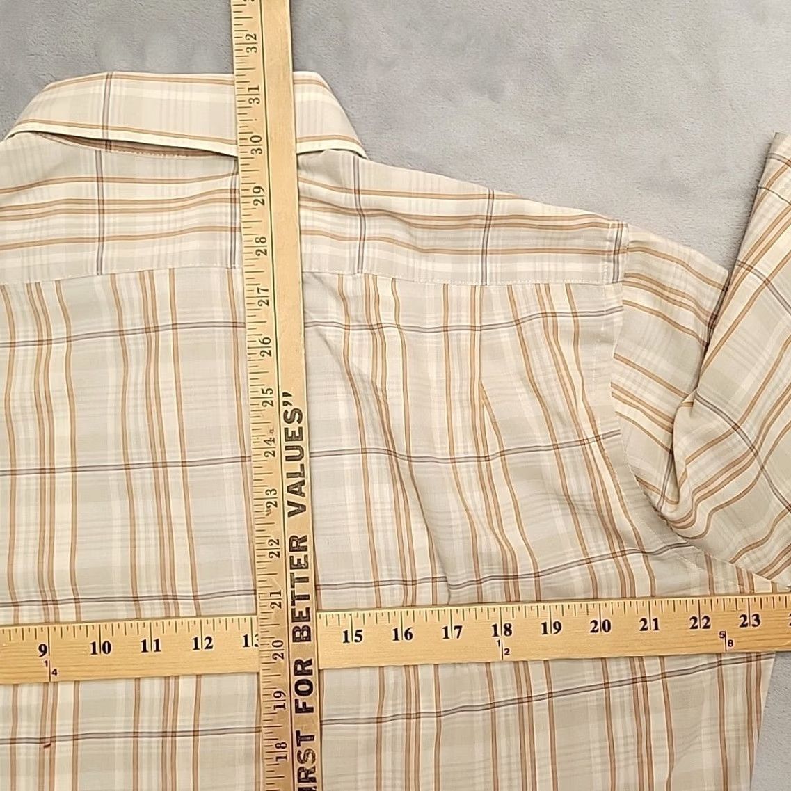 Cremieux VTG Hennessy Shirt Mens Large Brown Plaid Polyester Cotton Blend Short Sleeve Size US L / EU 52-54 / 3 - 6 Thumbnail