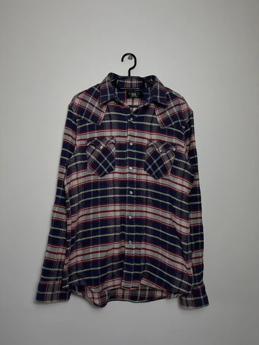 image of Rrl Ralph Laurent Flannel Shirt in Navy, Men's (Size Medium)