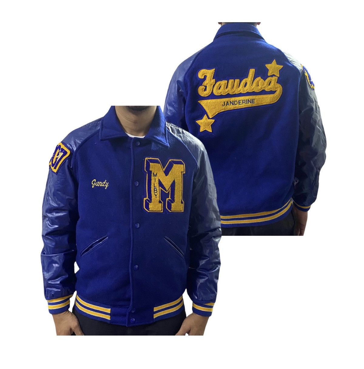 Vintage Vintage J.Faudoa Wool Varsity Jacket Size US S / EU 44-46 / 1 - 1 Thumbnail