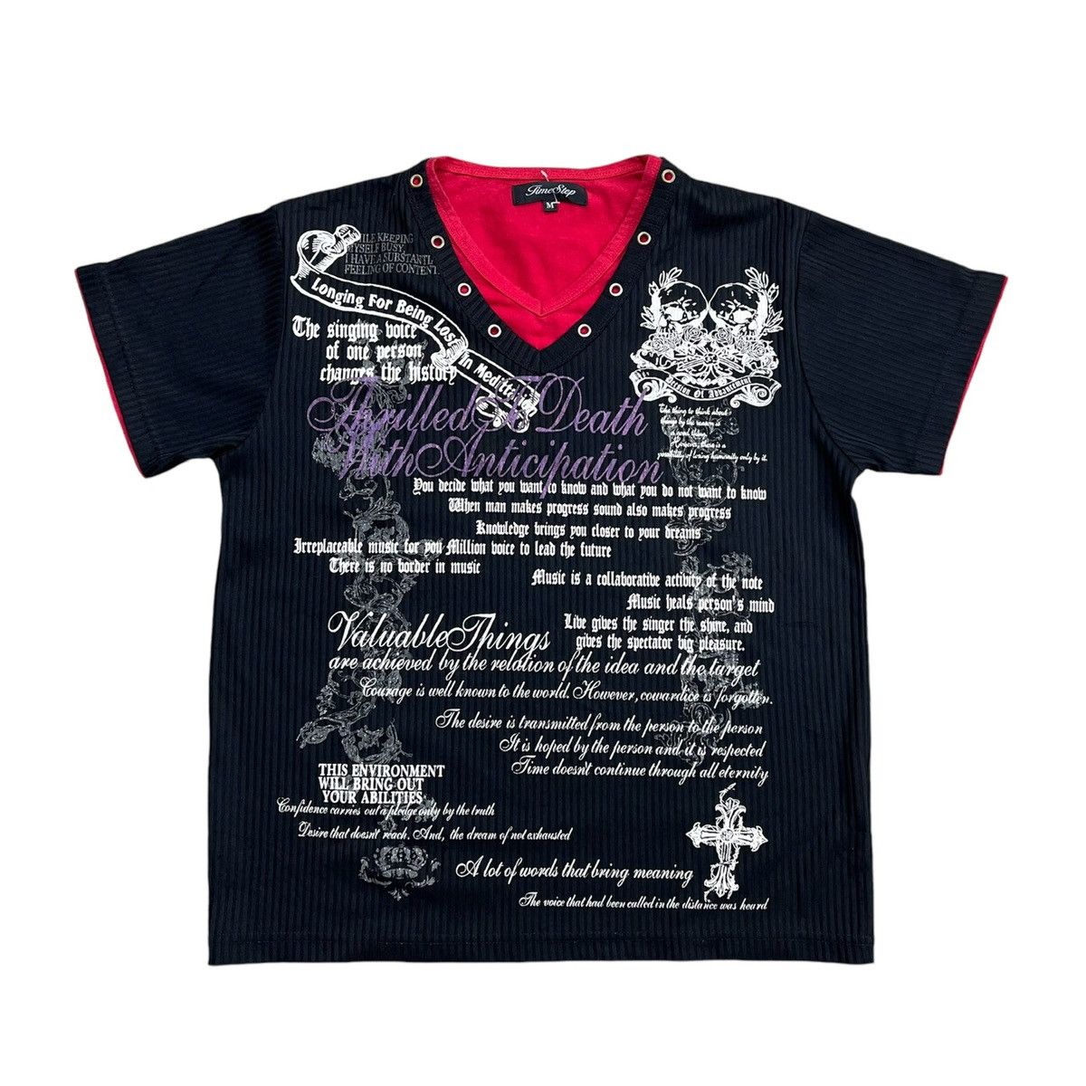 2000s Time Step Poem Punk Cross Grunge Tee