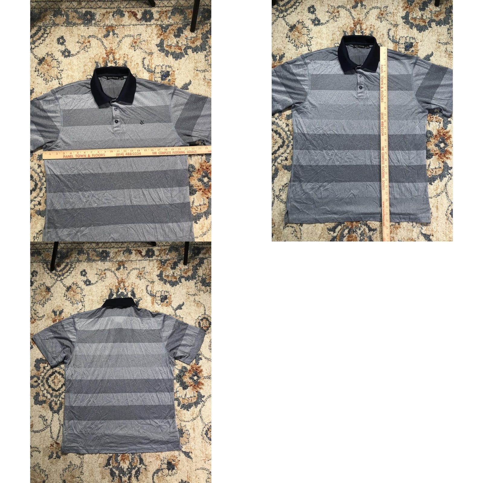 Vintage Devereux Polo Shirt Mens Large Gray Stripe Short Sleeve Golf Performance Shirt Size US L / EU 52-54 / 3 - 8 Thumbnail