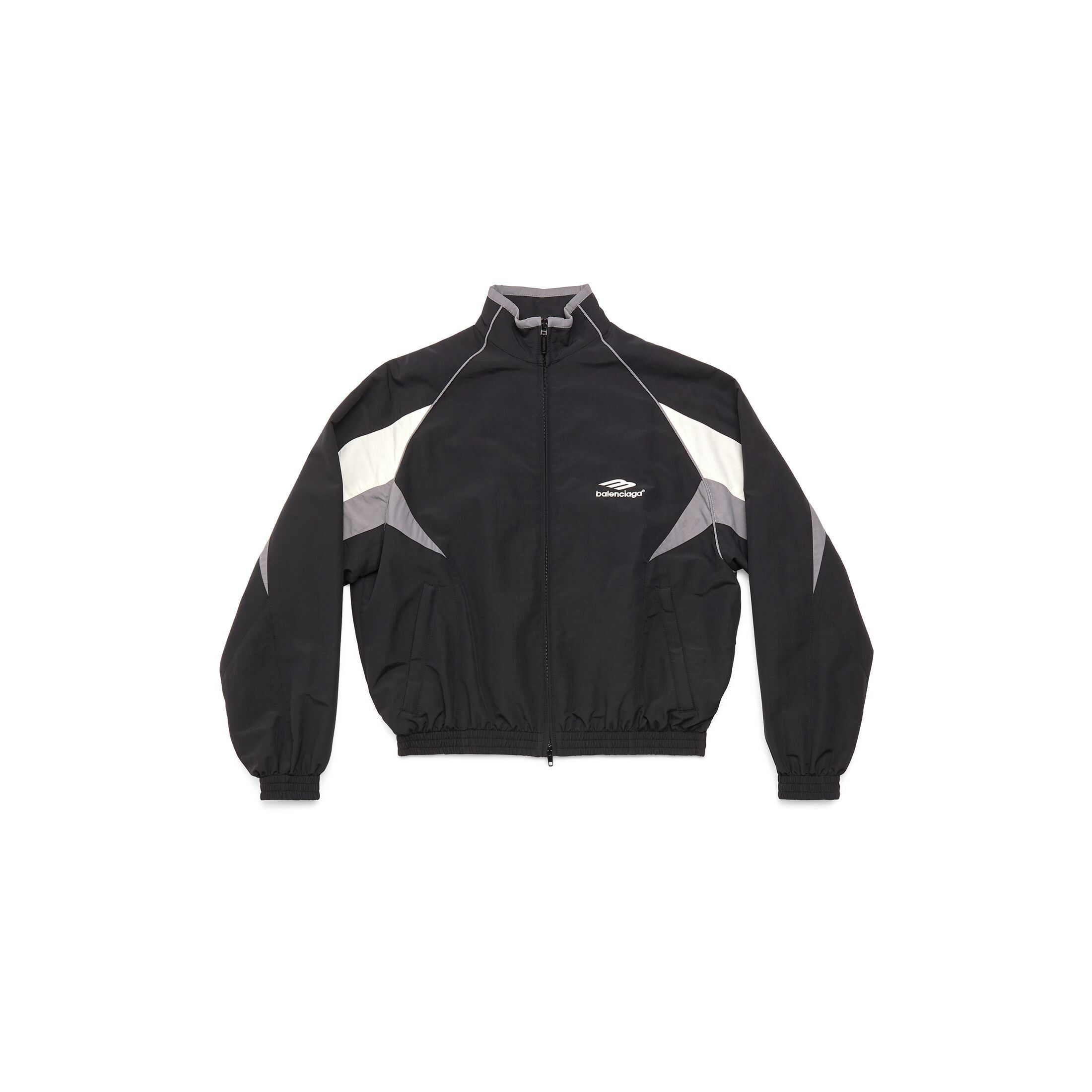 Image of Balenciaga 3B Sports Icon Regular Tracksuit Jacket In Black, Men's (Size XL)