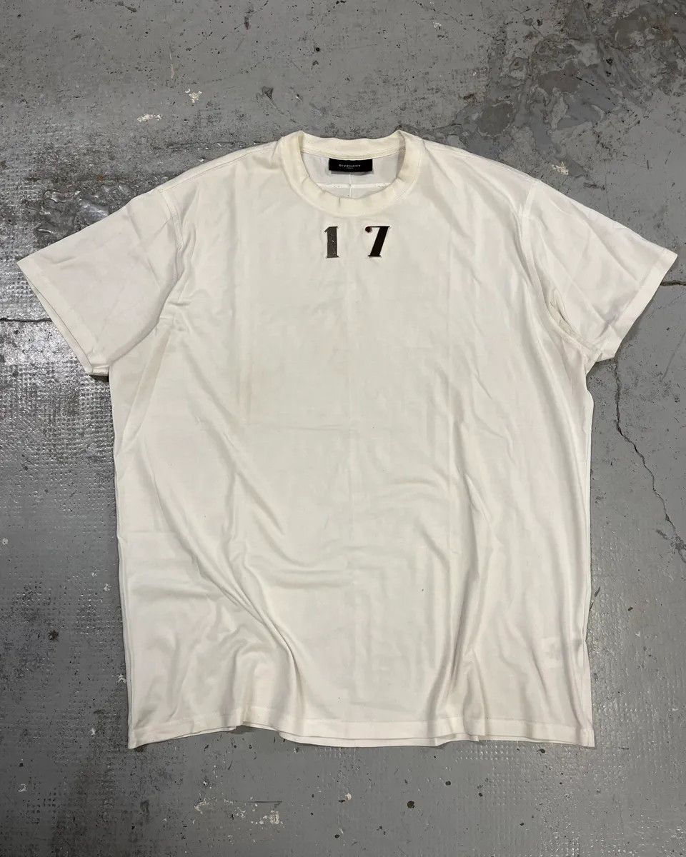 Givenchy SS2014 Givenchy Silver 17 White T-Shirt by Riccardo Tisci Size US L / EU 52-54 / 3 - 4 Thumbnail