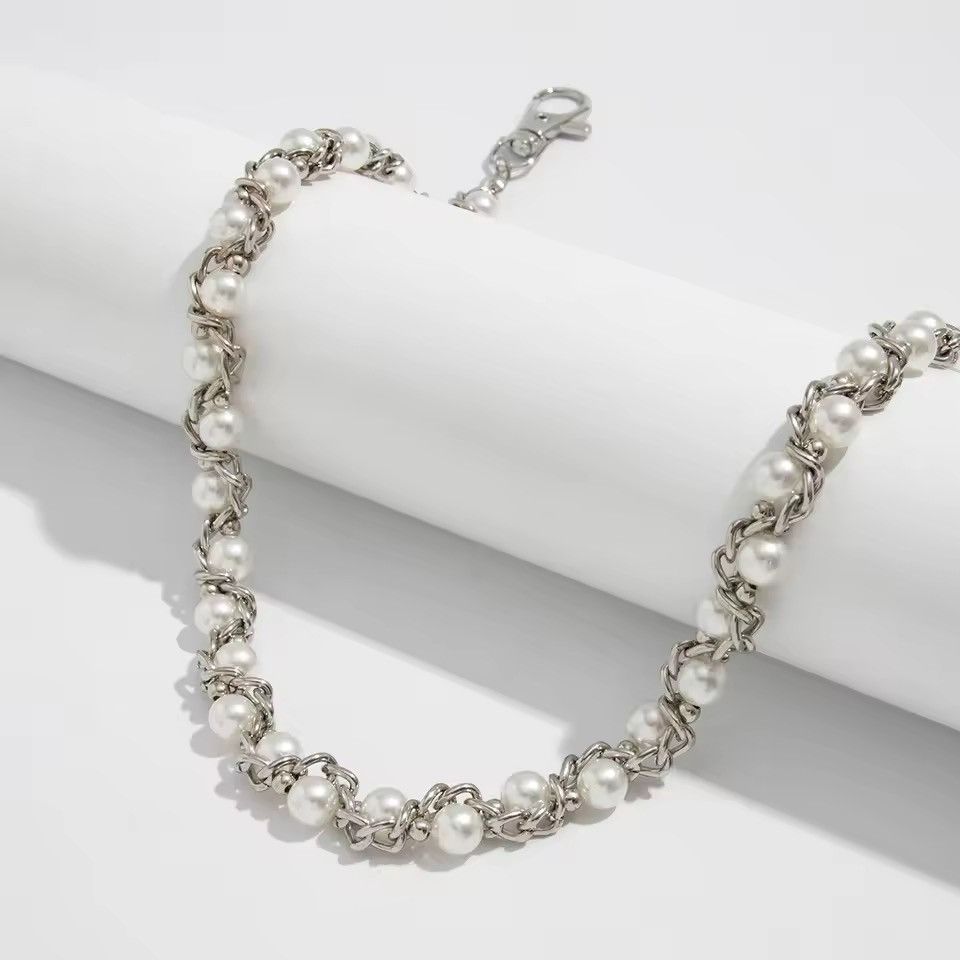 Jewelry Imitation Pearl Wallet Chain, Pants Chain Size ONE SIZE - 5 Thumbnail