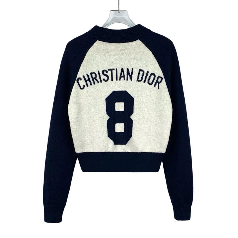 Dior Dior Color-blocked logo letter inlaid wool zipper long-sle Size XS / US 0-2 / IT 36-38 - 2 Thumbnail