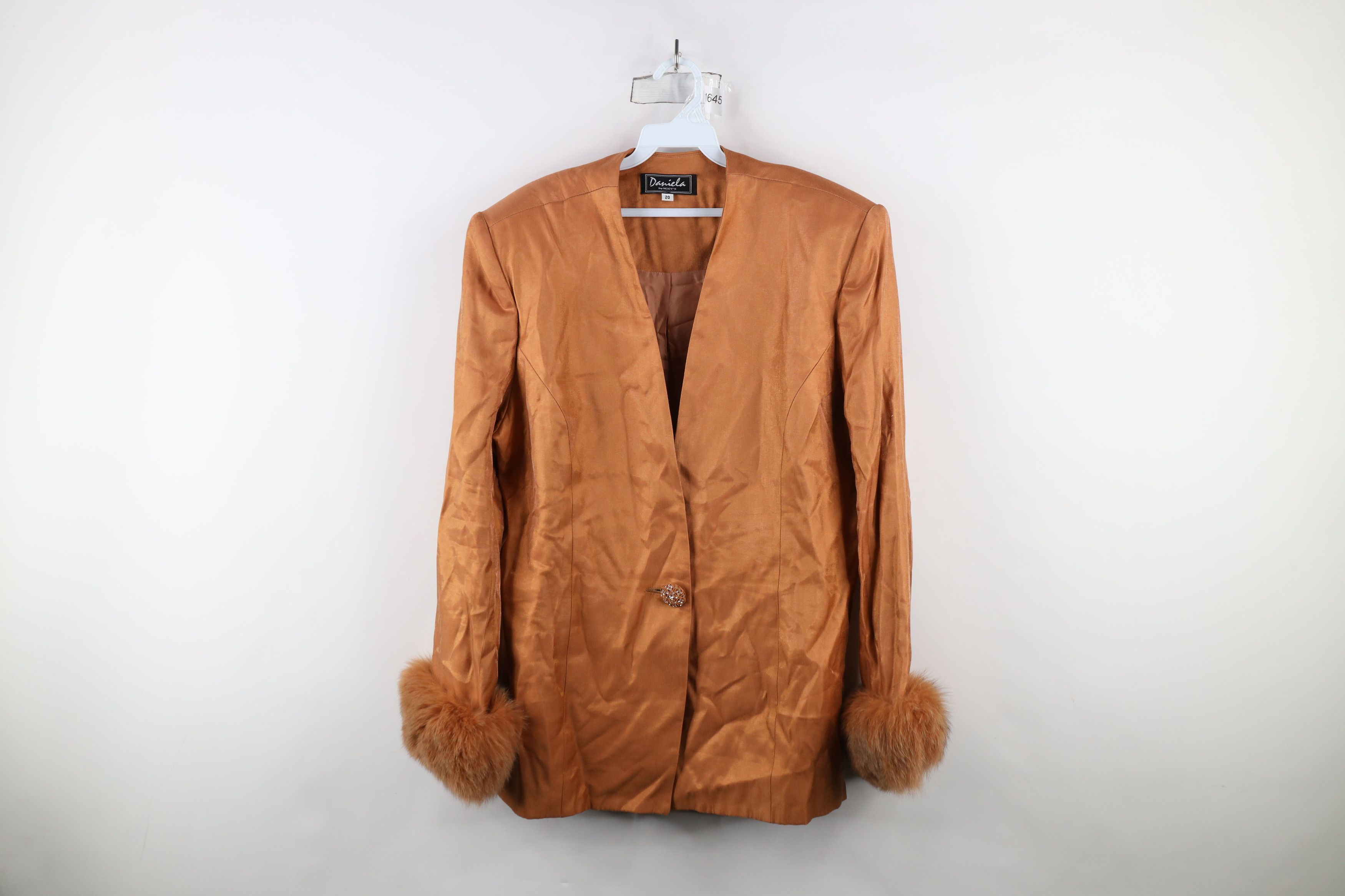 Vintage Vintage 90s Streetwear Fur Trim Penny Lane Blazer Jacket USA Size 3XL / US 20-22 - 1 Thumbnail