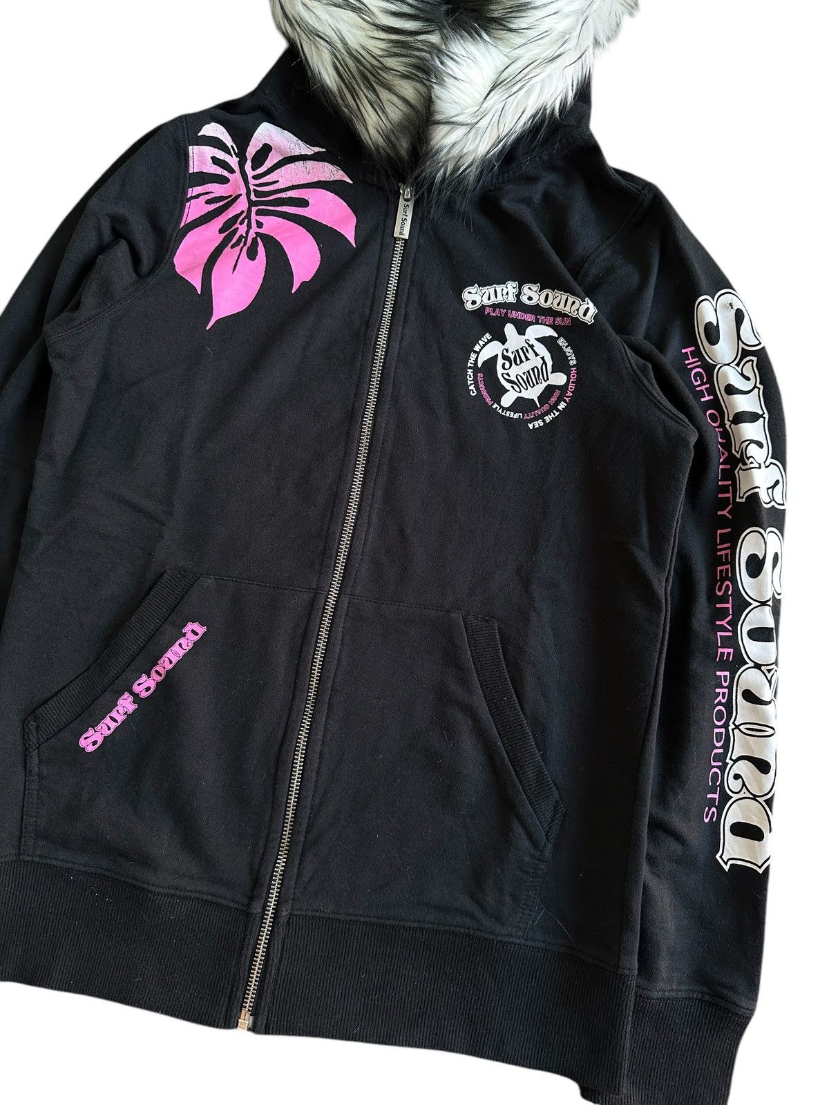 Hysteric Glamour VINTAGE SURF SOUND TURTLE POEM Fur Zip HOODIE LGB STYLE Size S / US 4 / IT 40 - 4 Thumbnail