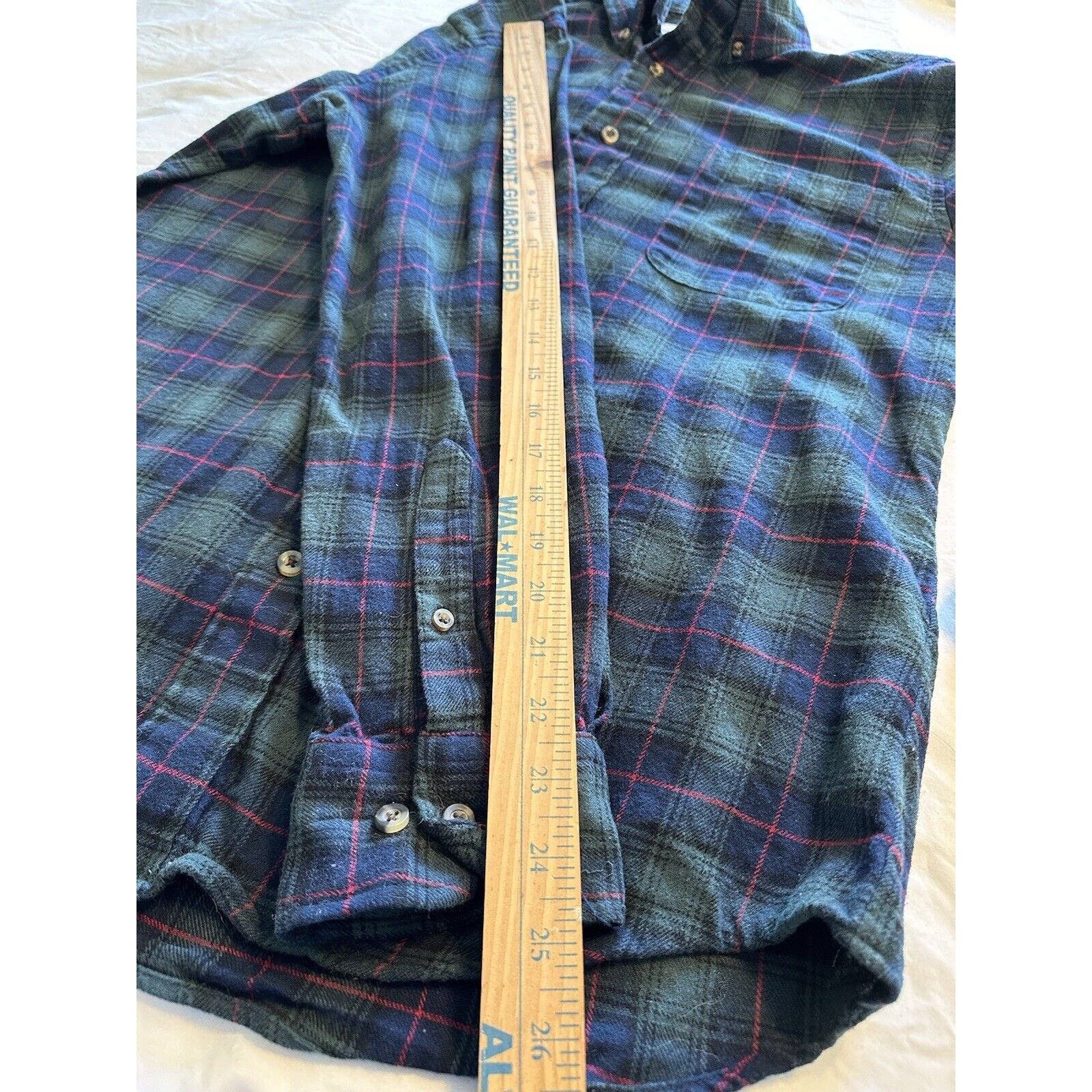Saddlebred Saddlebred Button Flannel Shirt Green/Navy Blue Plaid Medium Size US M / EU 48-50 / 2 - 8 Thumbnail