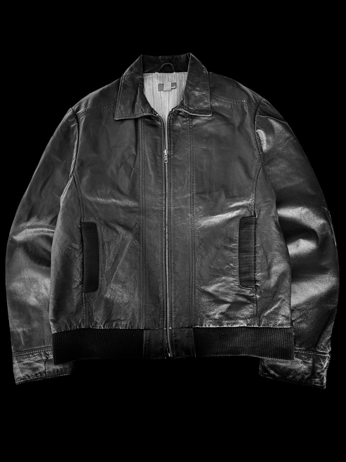 Vintage leather jacket bomber H&M