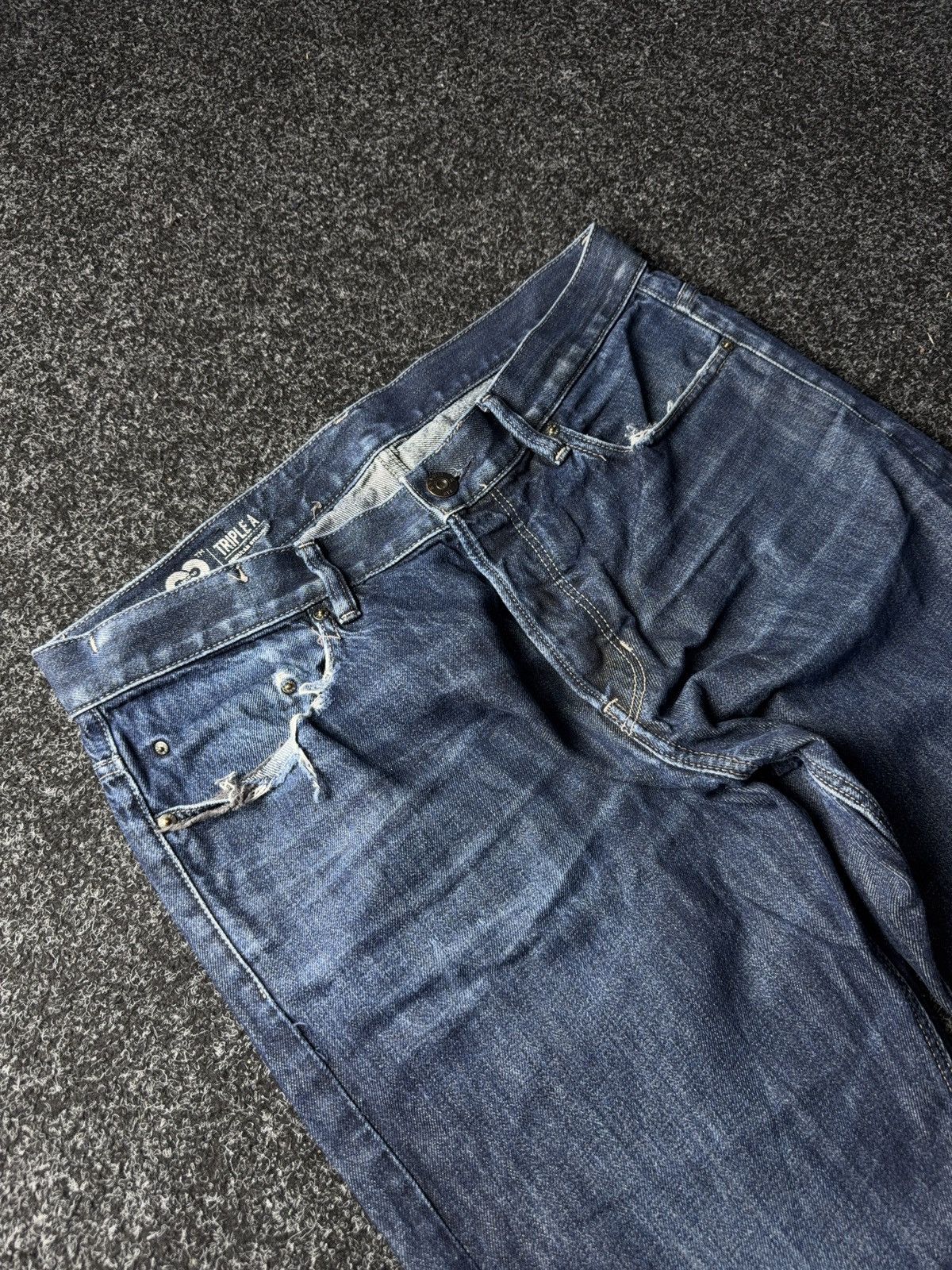 G-Star 00s Y2K G-Star RAW 3301 Straight Jeans Vintage Wash Size US 35 - 6 Thumbnail