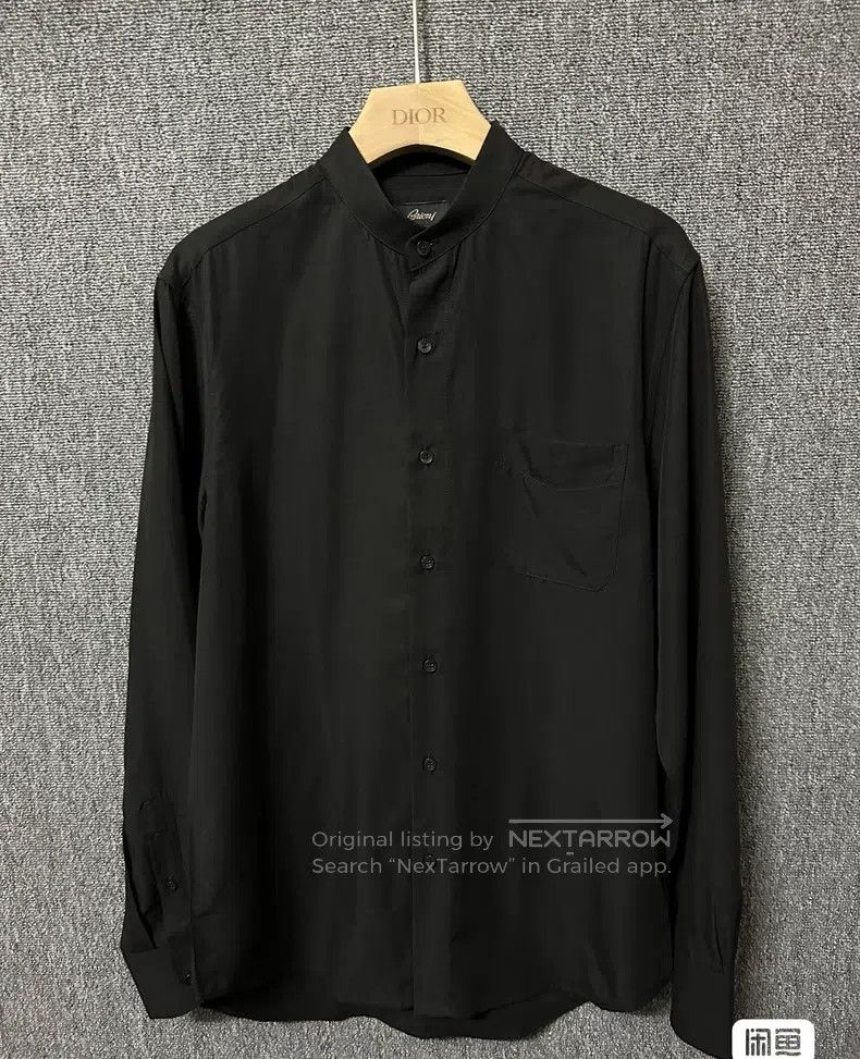 Brioni Premium Gold Label Collar Black Casual Long Sleeve