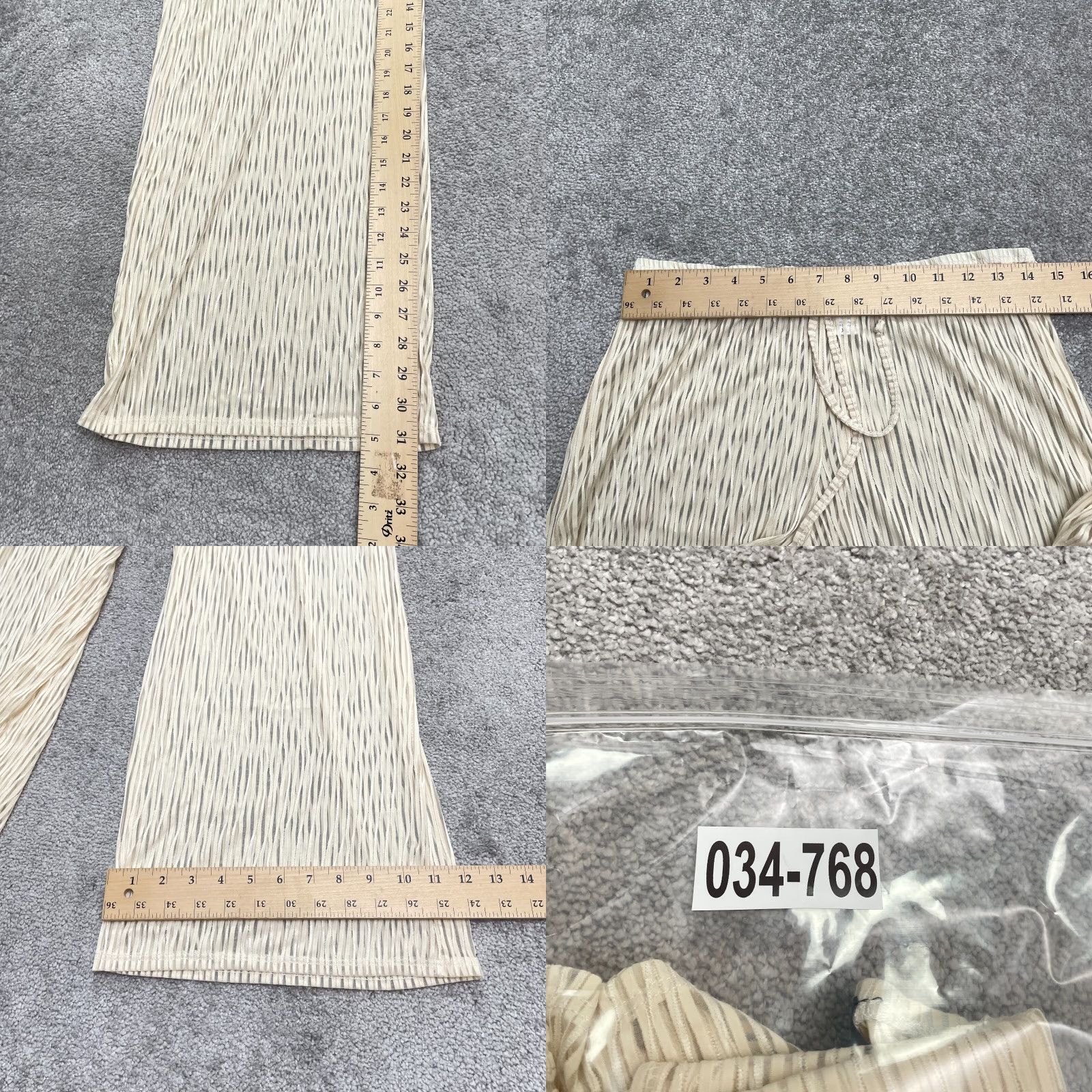 Vintage Jordan Taylor Women's XL Ivory Striped Sheer Cover Up Wide Leg Pants Beach Lightweight Size 40" / US 18 - 8 Thumbnail
