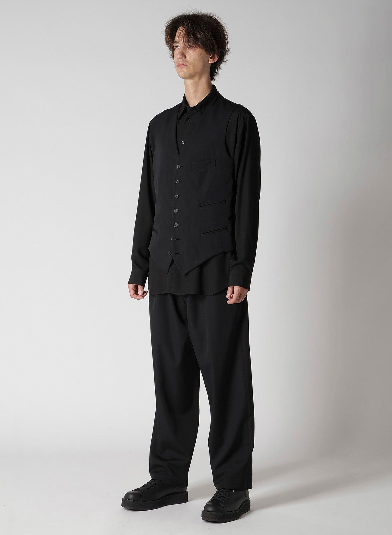 Yohji Yamamoto Yohji Yamamoto Pour Homme -Wool Gabardine 7BS Suit Vest Size US XL / EU 56 / 4 - 12 Thumbnail