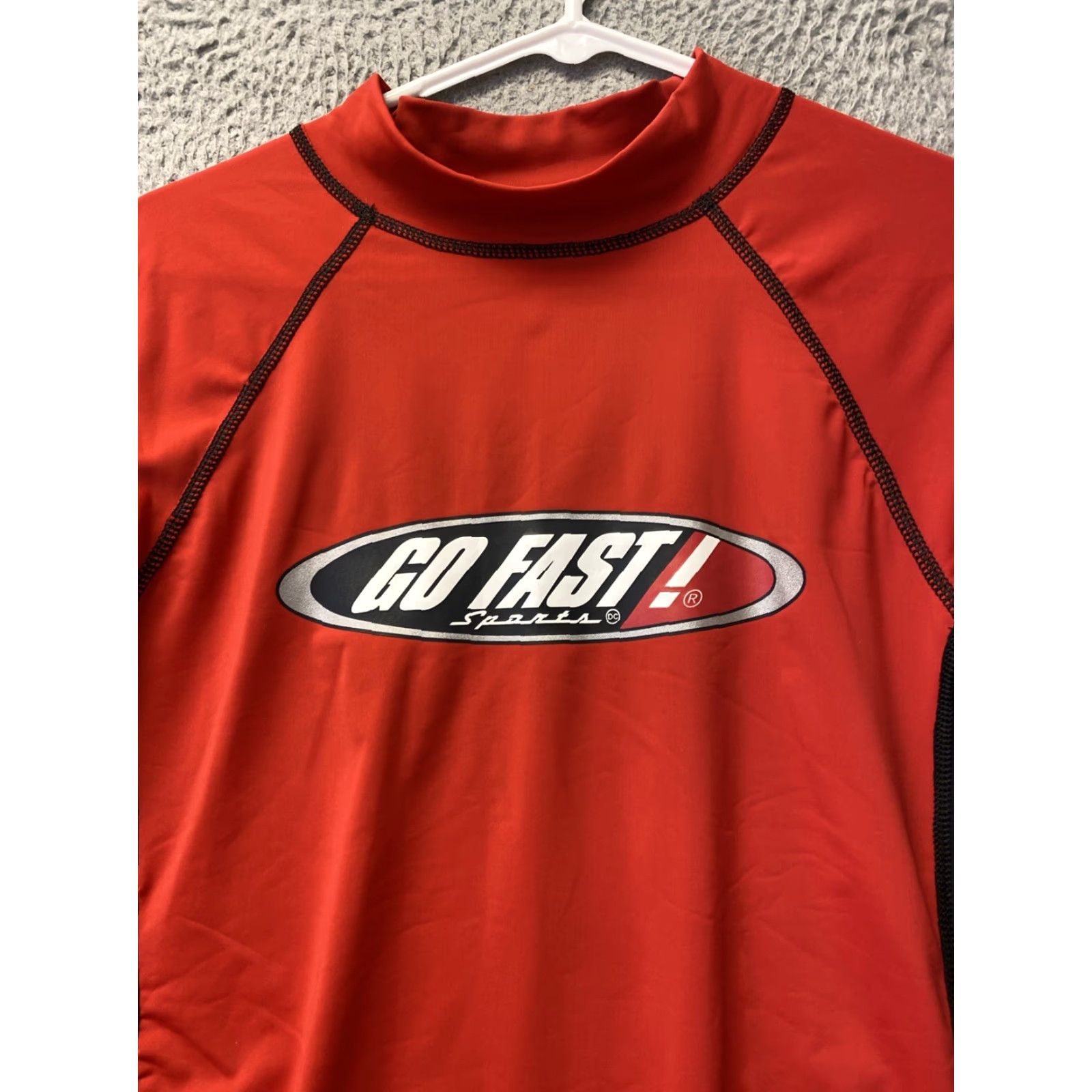 Vintage GO FAST Shirt Compression Long Sleeve Go Fast 2XL Adult Red Solid Gym & Training Activewear Mens T-Shirt Size US XXL / EU 58 / 5 - 2 Thumbnail