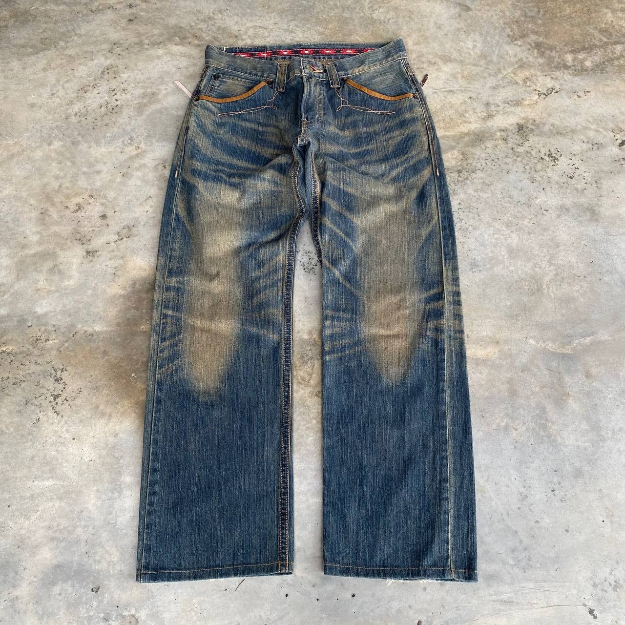 Edwin × Vintage RARE EDWIN JAPAN EXCLUSIVE VINTAGE RUSTY MUDWASH BJ07-19 Size US 32 / EU 48 - 7 Thumbnail