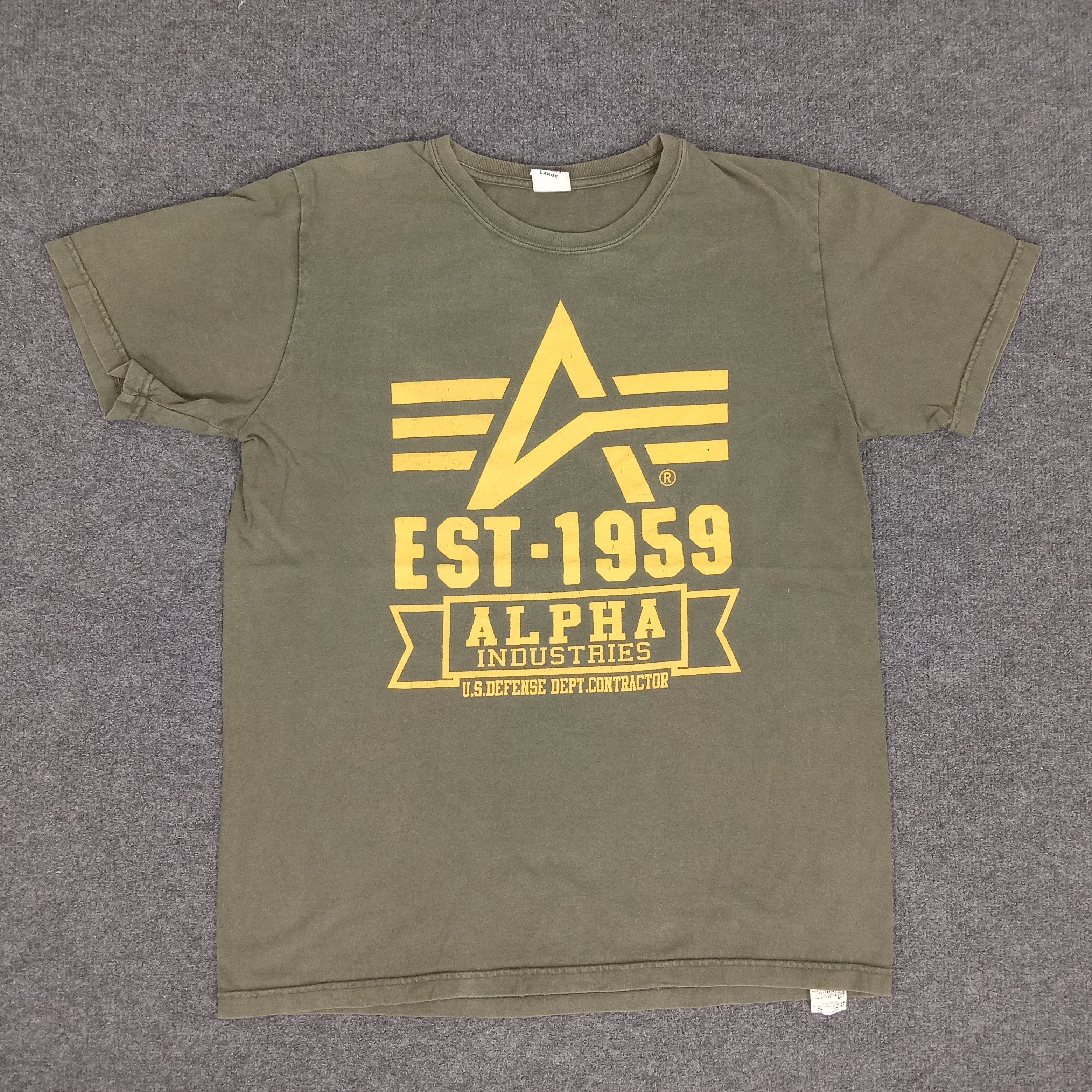Alpha Industries × Vintage Alpha Industries Military Army Style Tshirt Size US L / EU 52-54 / 3 - 1 Thumbnail