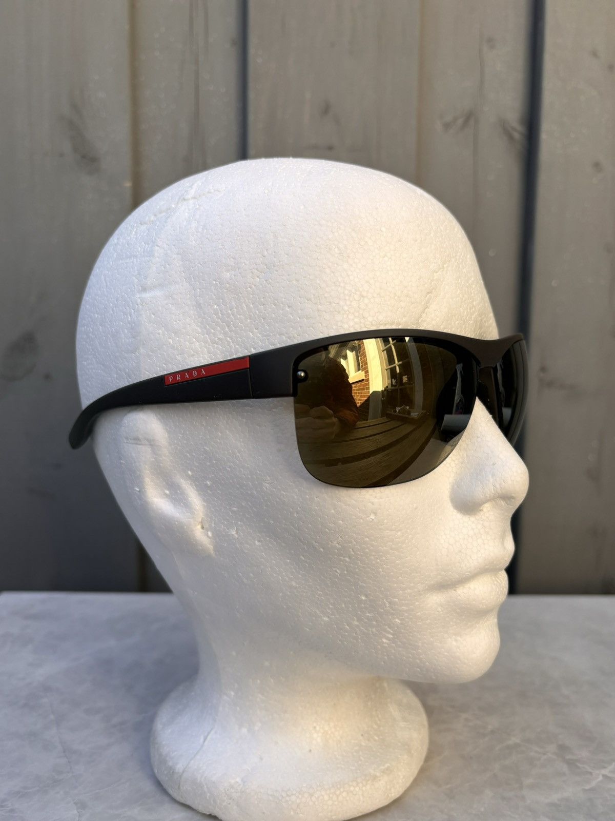 Prada × Vintage 2000s Prada Sunglasses Linea Rossa Sport Half Rin SPS 17U Y2 Size ONE SIZE - 3 Thumbnail