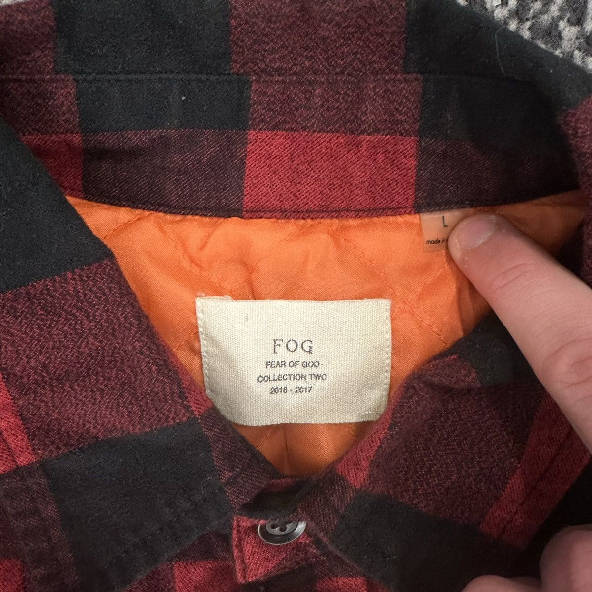 Fear of God Fear Of God FOG Men’s Red Plaid Flannel Shacket Size Large Size US L / EU 52-54 / 3 - 3 Thumbnail