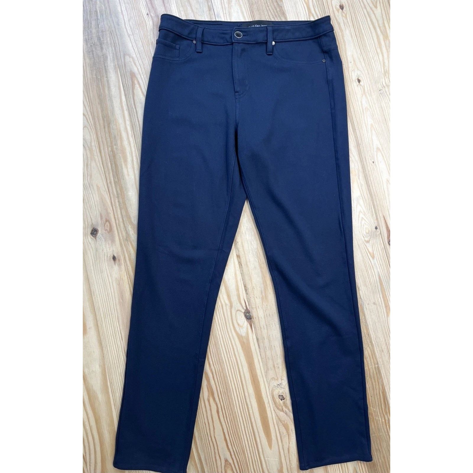 Calvin Klein Women’s 12 Pant's Calvin Klein Super Soft Navy Blue Pockets Size 34" / US 12 / IT 48 - 1 Thumbnail
