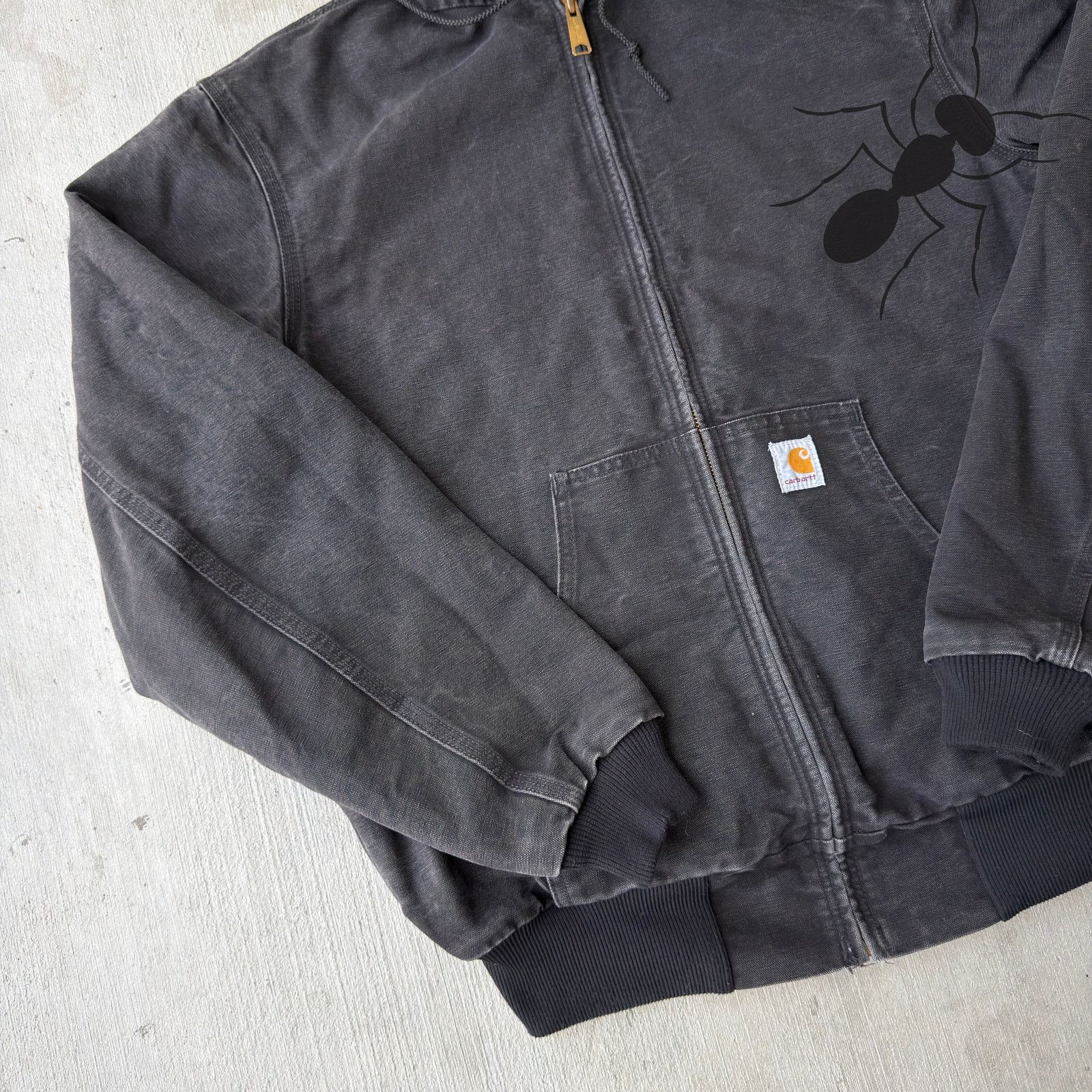 Carhartt × Vintage Carhartt JR115 black active hooded work wear jacket Size US L / EU 52-54 / 3 - 2 Thumbnail