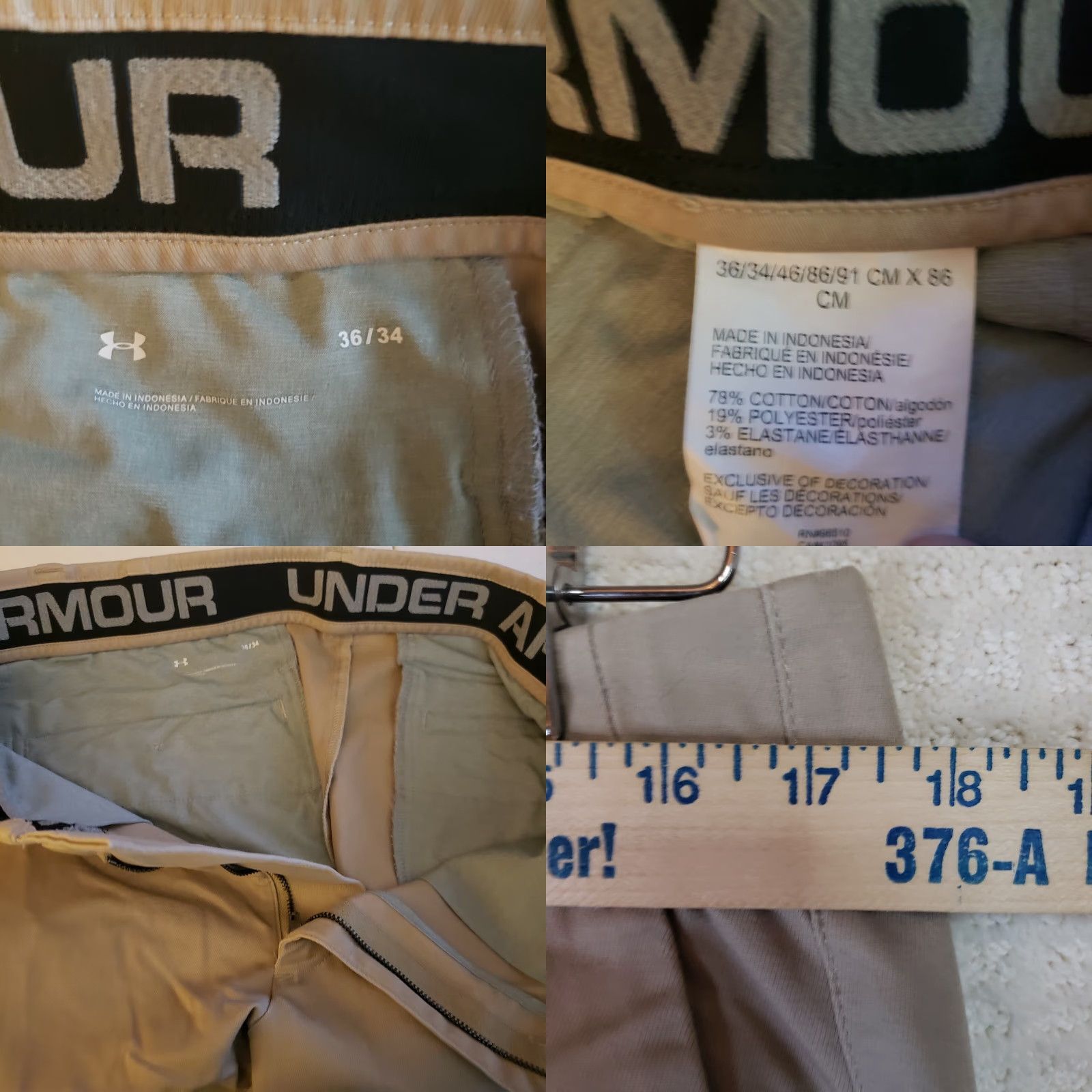 Under Armour Under Armour Chino Pants Men's Size 36 Regular Beige Stretch Golf Pants Straight Leg Slip Pocket UA Embroidered 34" Inseam Golf Theme Size US 36 / EU 52 - 9 Thumbnail