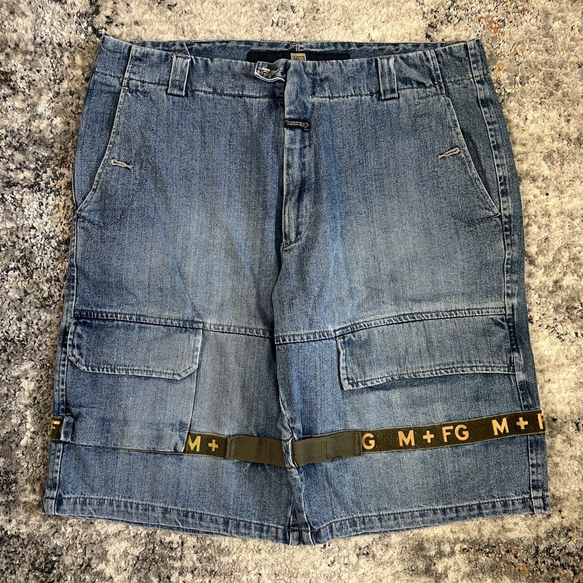 Vintage Y2K MF+G super baggy wide leg strap denim