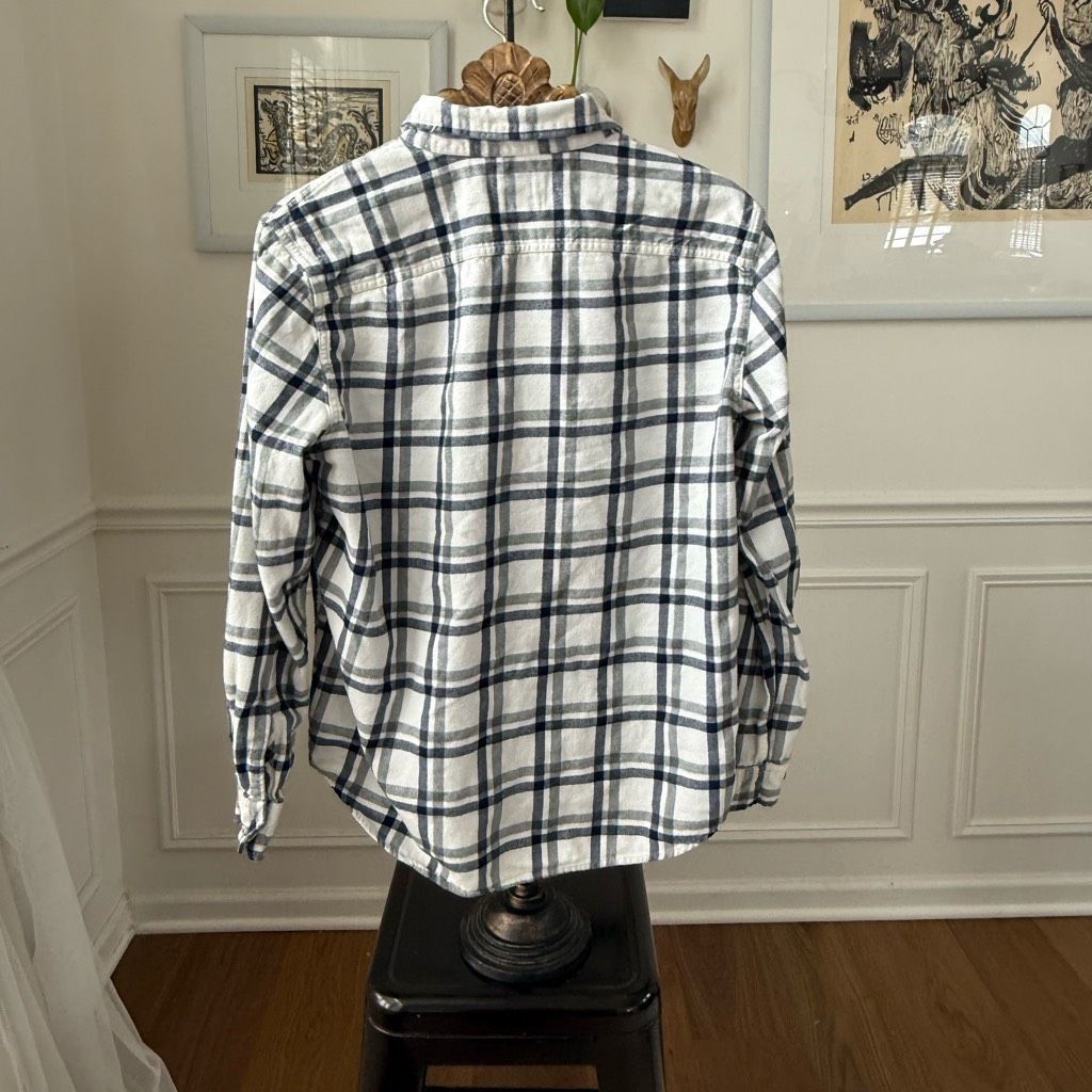 American Eagle Outfitters American Eagle Cotton Blue Plaid Flannel Button Up Shirt L Size US L / EU 52-54 / 3 - 4 Thumbnail