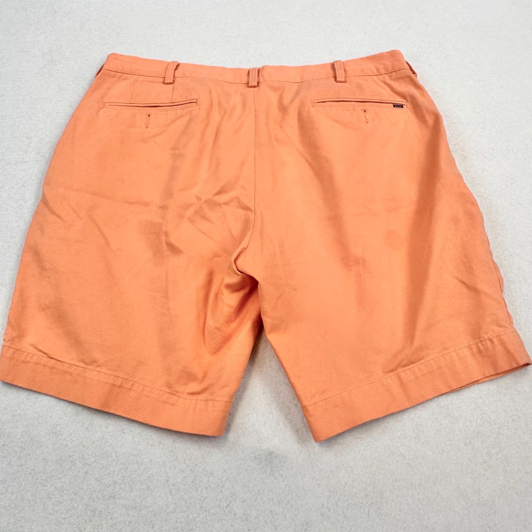 Polo Ralph Lauren Polo Ralph Lauren Mens Chino Shorts Classic Fit 38 Orange 8 Inseam Cotton Flat Front Zip Pockets Travel Casual Beach 90s? Size US M / EU 48-50 / 2 - 7 Thumbnail