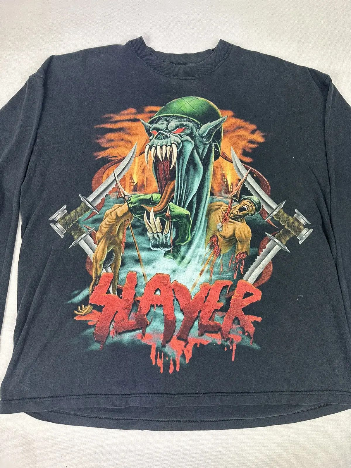 Band Tees × Slayer × Vintage Slayer No Blood No Glory Vintage 90s L/s Tee Size US XL / EU 56 / 4 - 4 Thumbnail