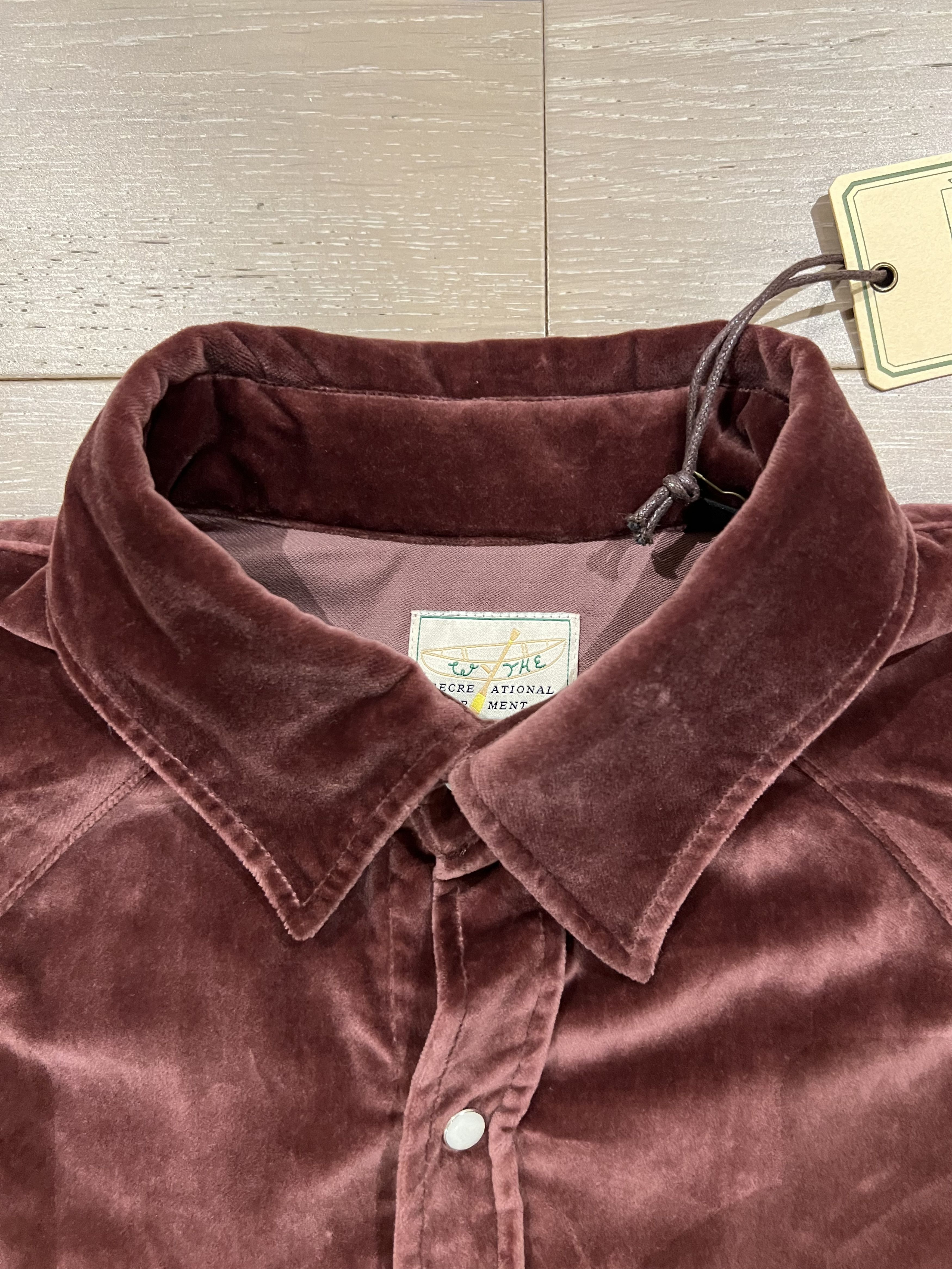 WYTHE 💚 Wythe Velvet Pearlsnap Shirt Plum Large NEW Size US L / EU 52-54 / 3 - 8 Thumbnail