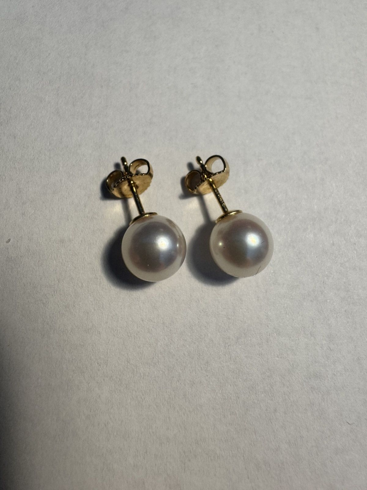 Tiffany & Co. Tiffany & Co. 7.5mm White Pearl Stud Earring 18K Yellow Gold Size ONE SIZE - 3 Thumbnail