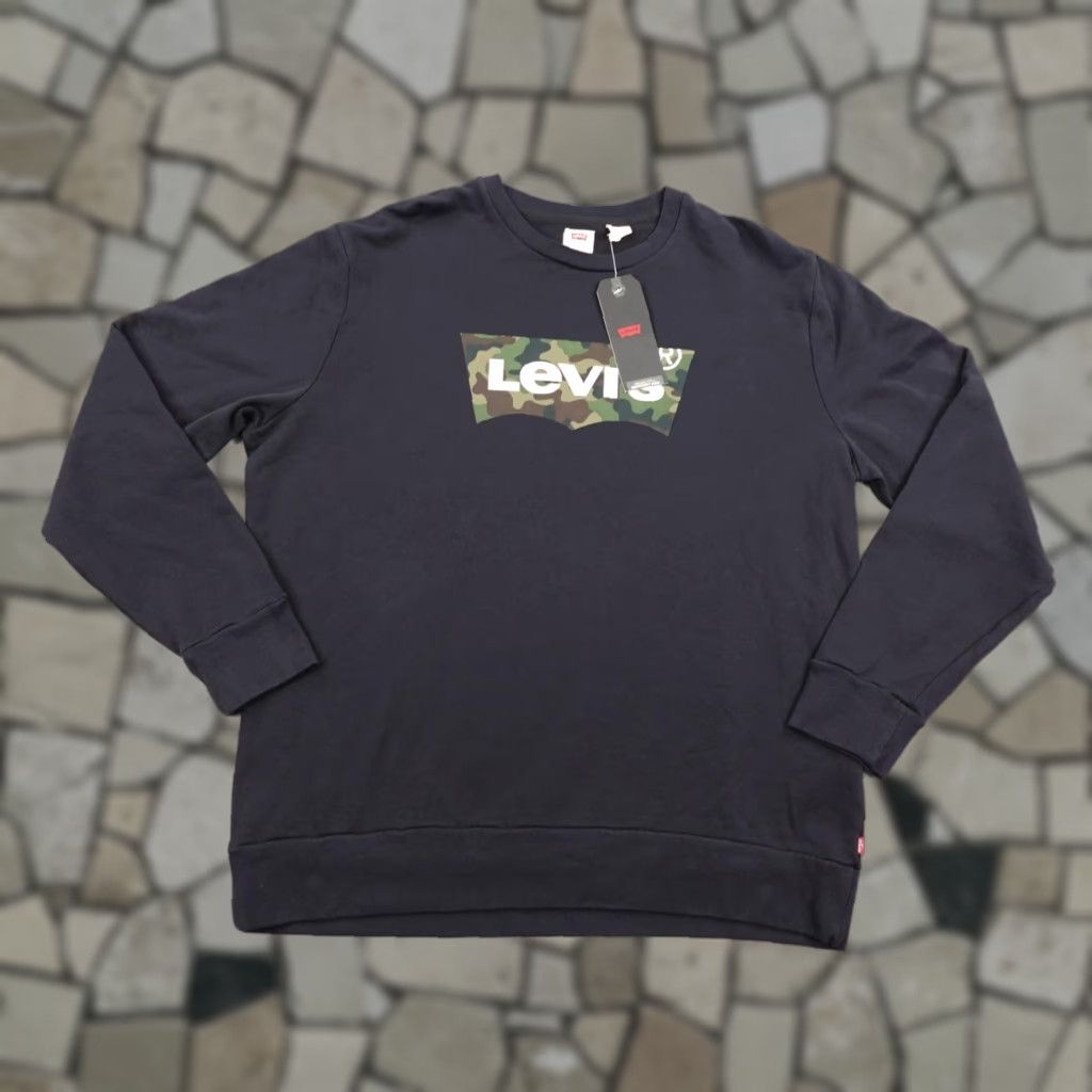 Levi's Levi's Sweatshirt Mens Large Black Crew Neck Camo Batwing Graphic Pullover NEW Size US L / EU 52-54 / 3 - 1 Thumbnail