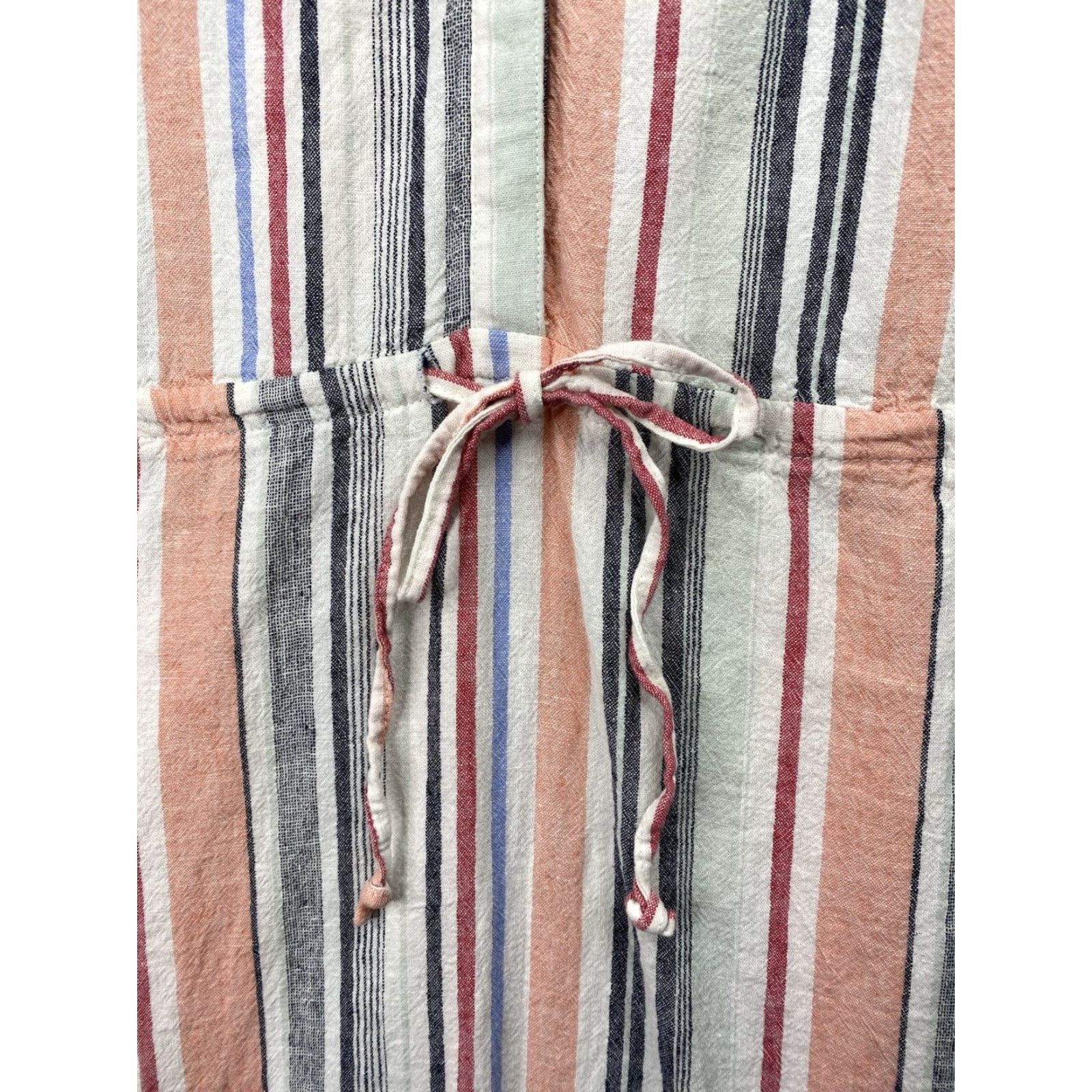 Vintage VINTAGE Christopher & Banks Dress Women's XL Multi Stripe Linen Blend Prairie Preppy Size XL / US 12-14 / IT 48-50 - 6 Thumbnail