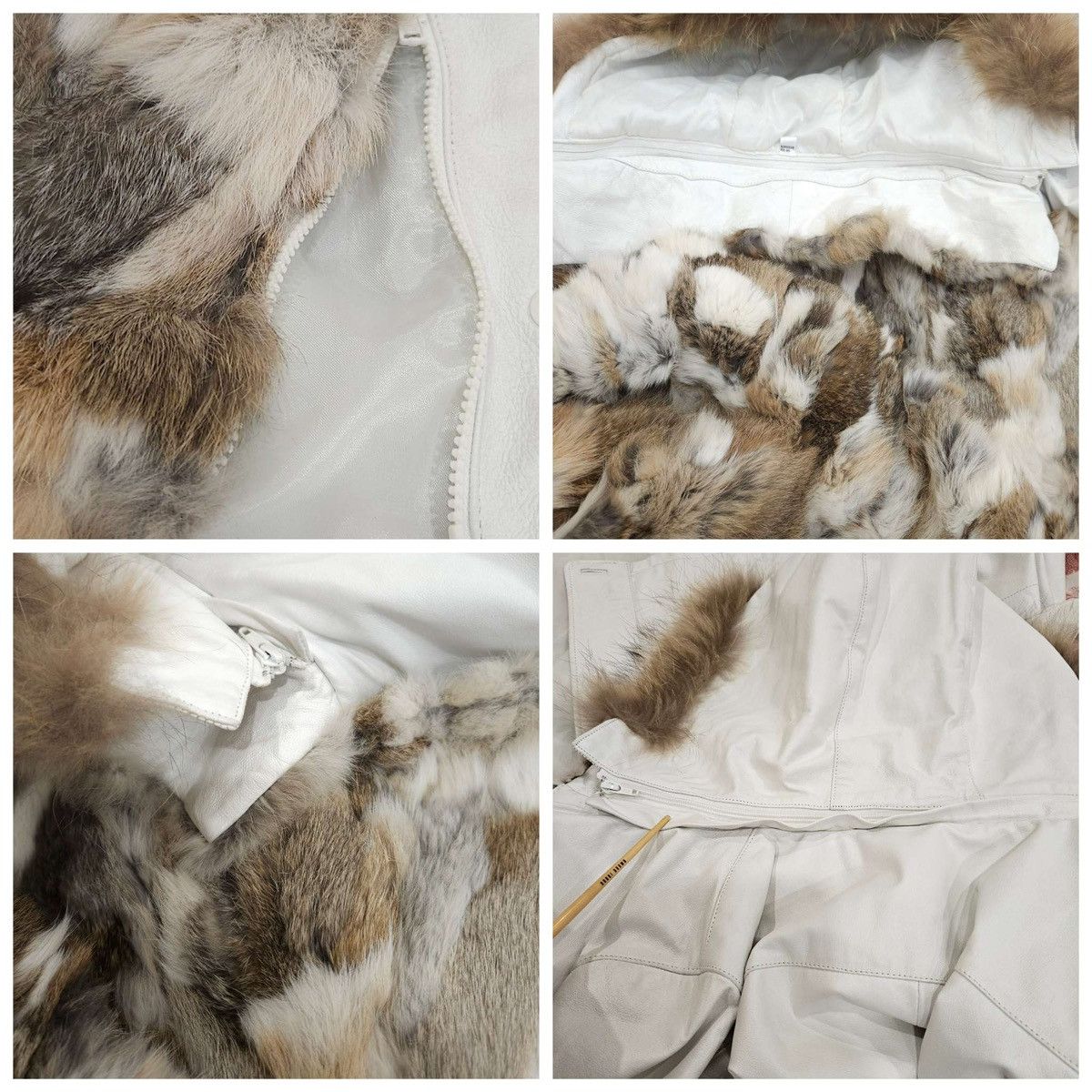 Danier 100% Leather Raccoon Fur Lining Rabbit Hooded Coat By Danier Size M / US 6-8 / IT 42-44 - 21 Thumbnail