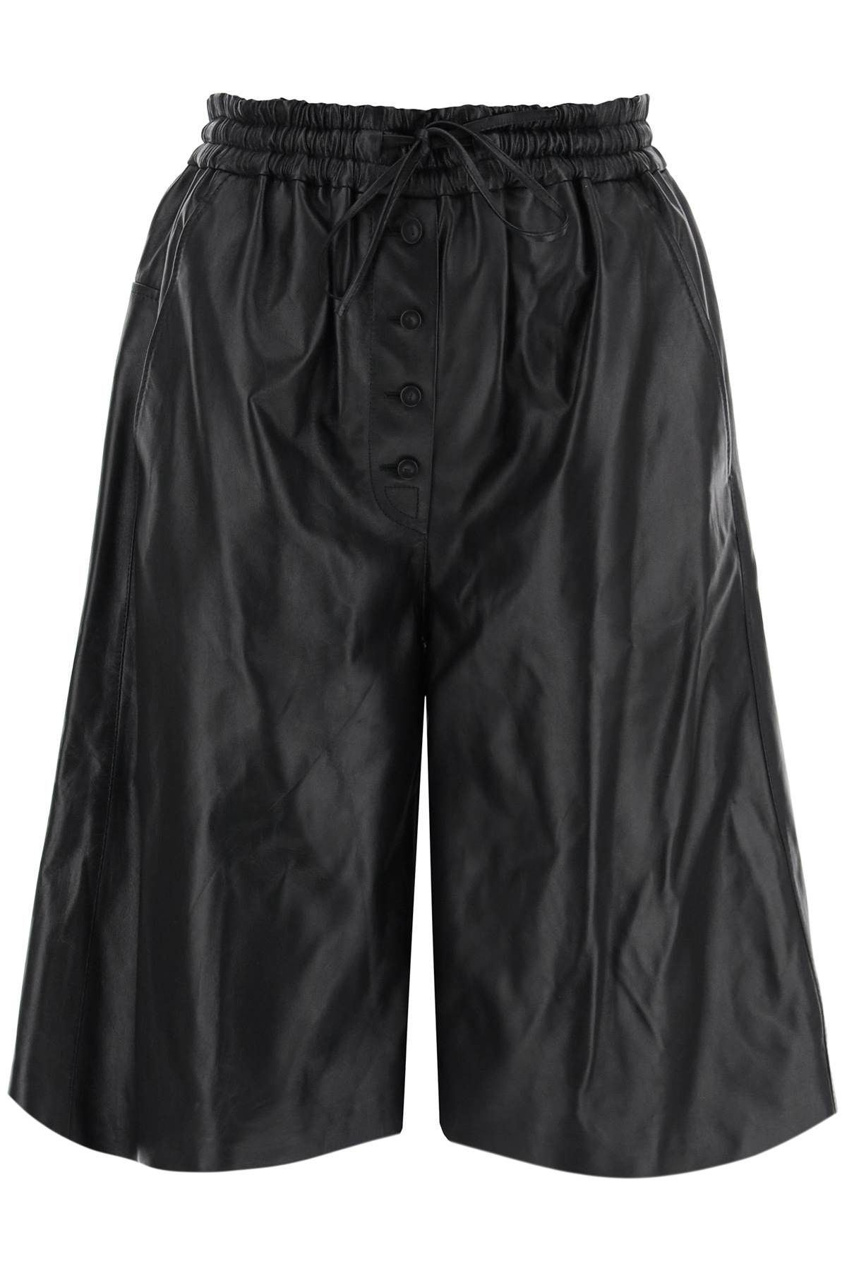 image of Jil Sander Leather Bermuda Shorts For in Black, Women's (Size 26)