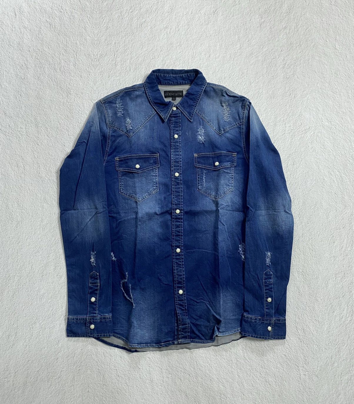 In The Attic In the attic distressed denim shirt Size US L / EU 52-54 / 3 - 1 Thumbnail