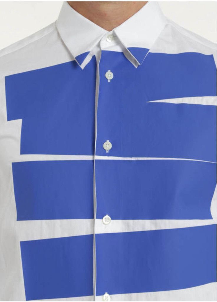 Alexander McQueen Alexander McQueen Blue Stripe Tux Shirt Sz 52 New With Tags Size US L / EU 52-54 / 3 - 9 Thumbnail