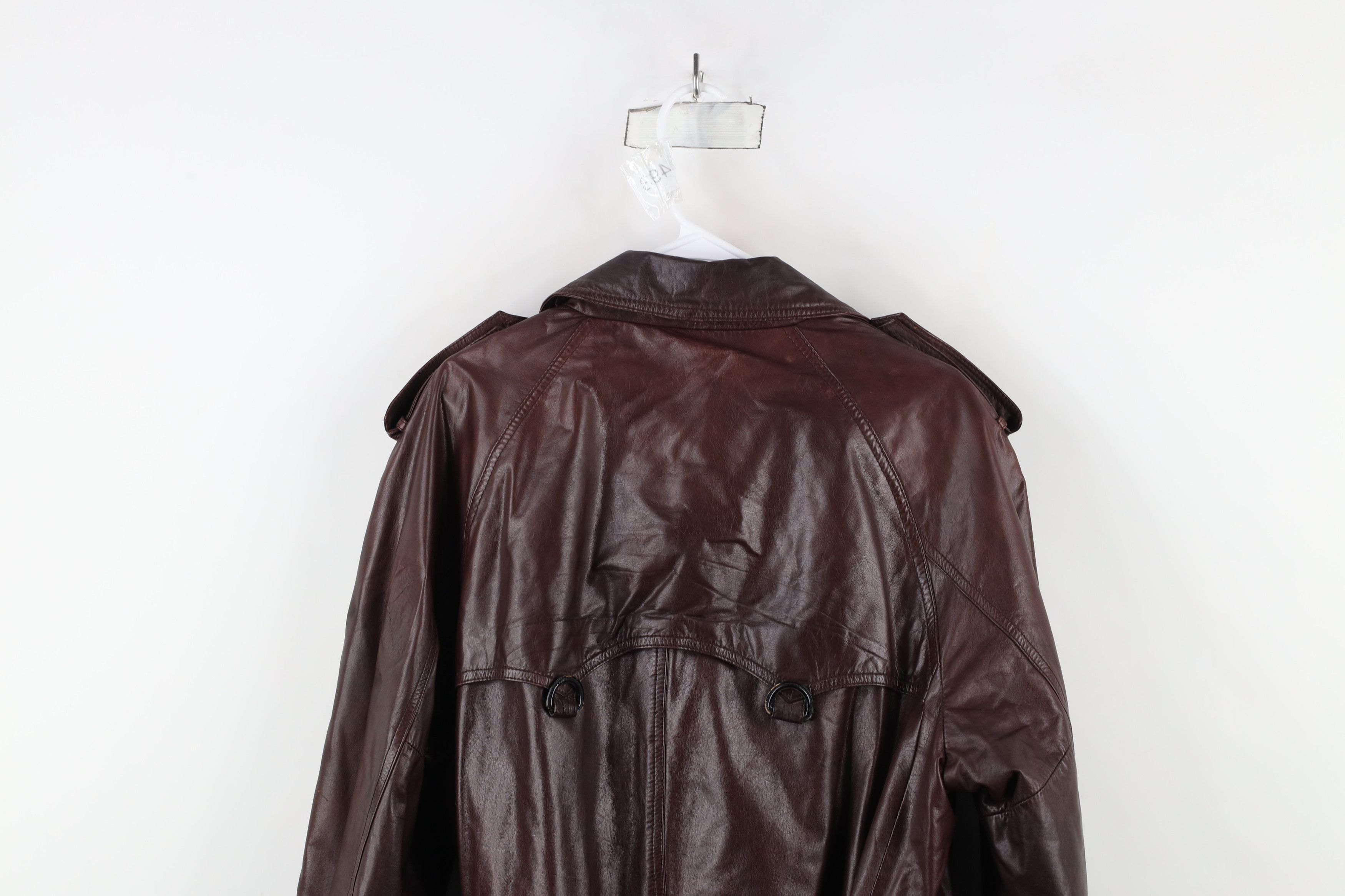 Vintage Vintage 70s Streetwear Belted Trench Coat Oxblood Red Size US XXL / EU 58 / 5 - 16 Thumbnail