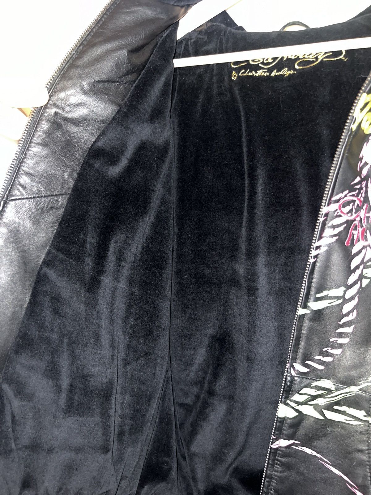 Christian Audigier Ed Hardy Tattoo Hooded Leather Jacket Size US M / EU 48-50 / 2 - 3 Thumbnail