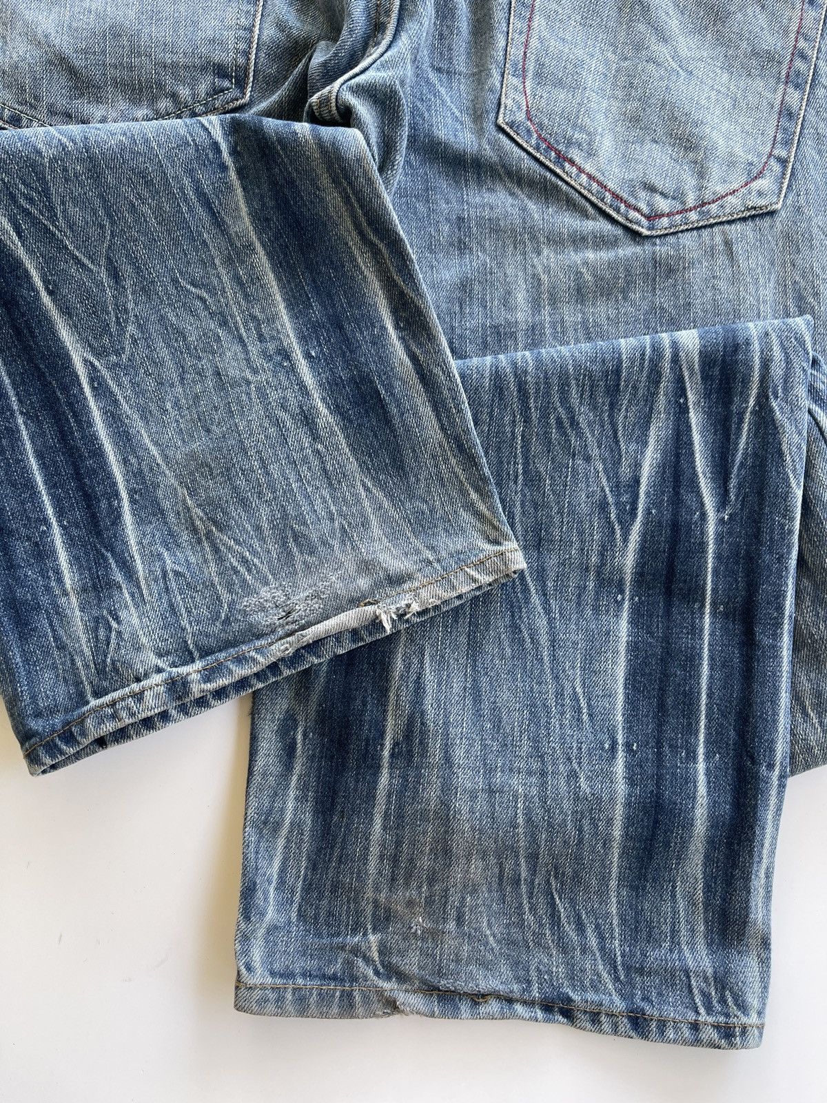Japanese Brand PICK!!! Modish Style Flame Distressed Denim Size US 33 - 6 Thumbnail
