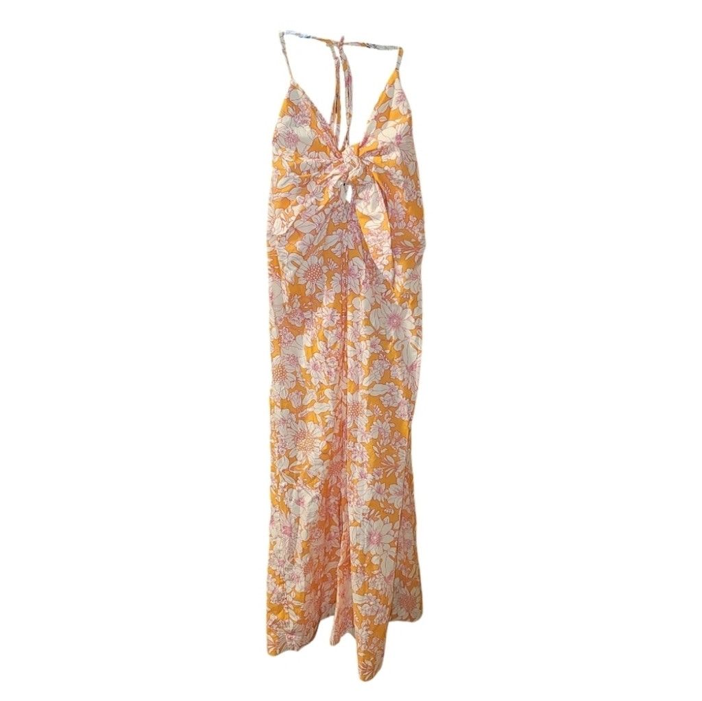 J.Crew Tie-Front Cotton Poplin Midi Dress in Orange Floral Size S / US 4 / IT 40 - 5 Thumbnail