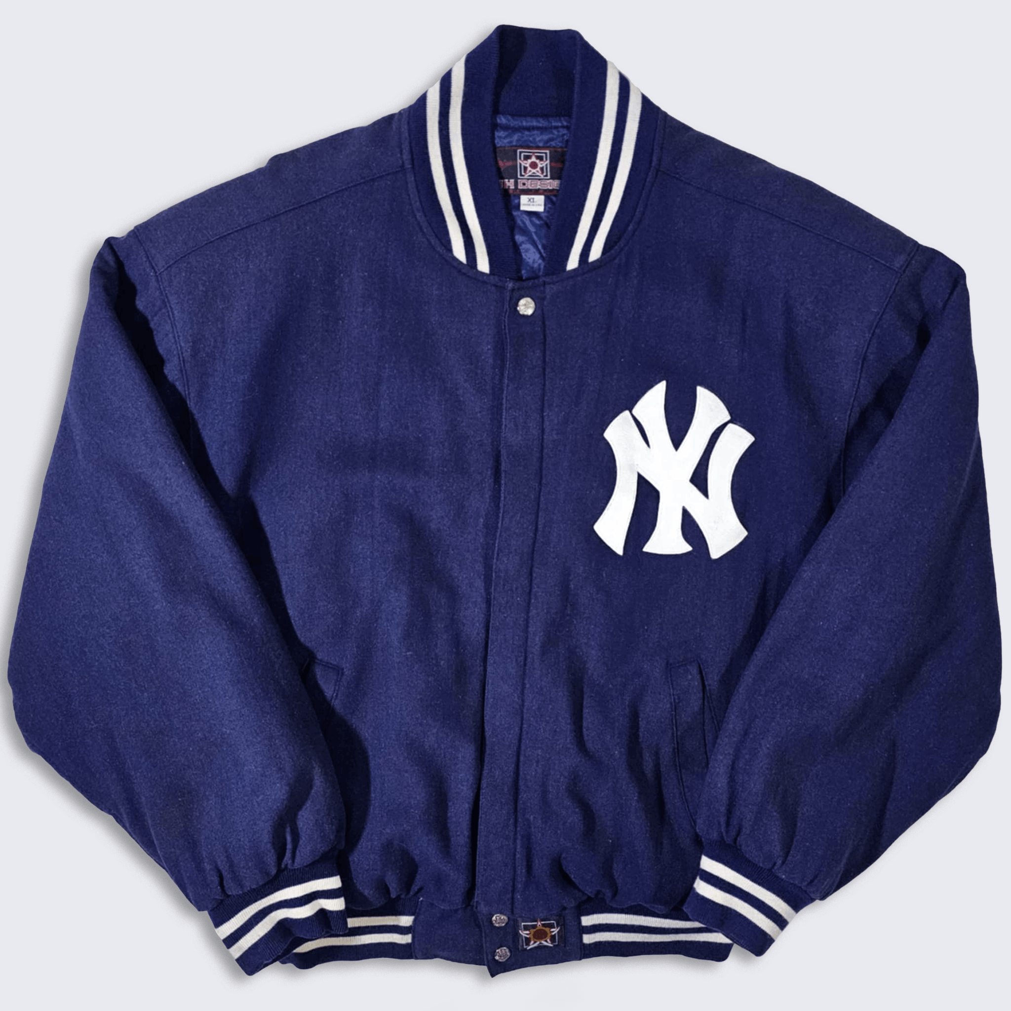 MLB × Vintage New York Yankees Y2K Jeff Hamilton Wool Bomber Jacket Size US XL / EU 56 / 4 - 2 Thumbnail