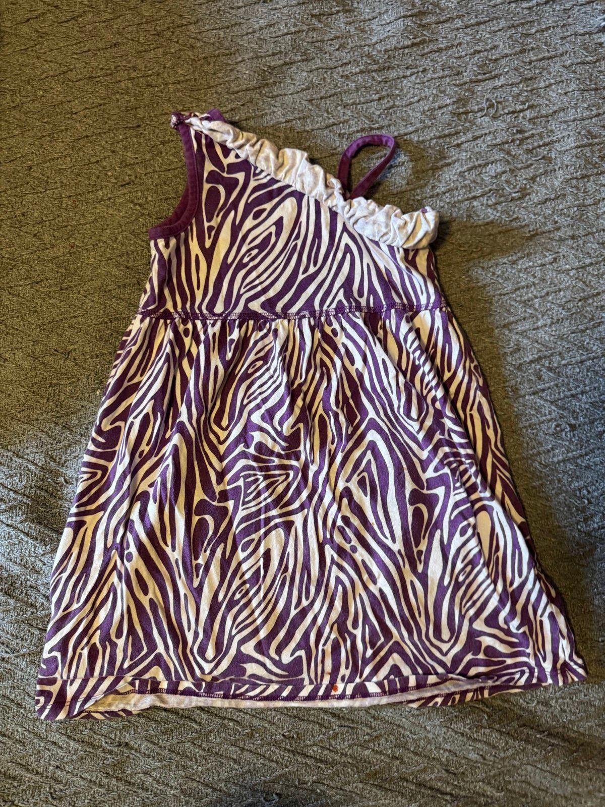 Designer 5T Purple Zebra Long Toddler Dress Size XXS / US 00 / IT 34 - 2 Thumbnail